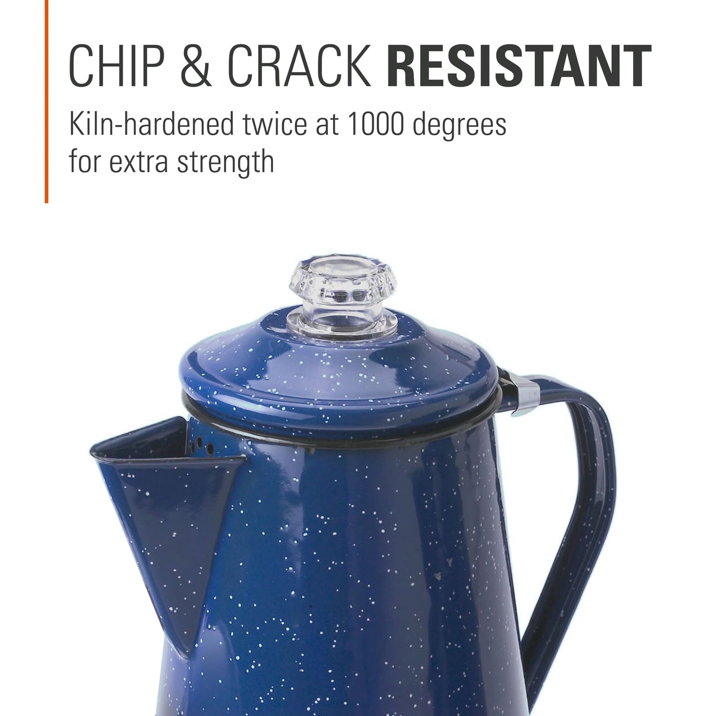 GSI Outdoors Percolator Coffee Pot | Enamelware Campfire Coffee Boiler Kettle for Outdoor Camping Cookware, Cabin, RV, Kitchen, Hunting & Backpacking