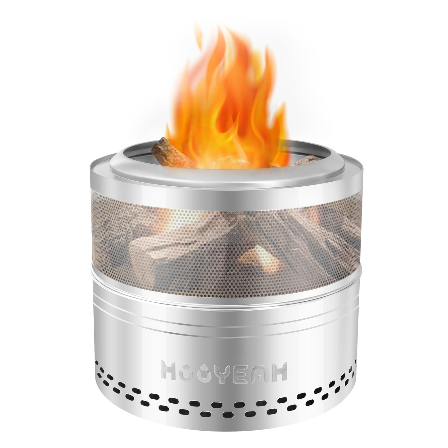 Smokeless Fire Pit,Stainless Steel Wood Burning Fireplaces with Removable Ash Pan Portable Storage Bag for Camping Bonfire Backyard Garden (20 Inch)