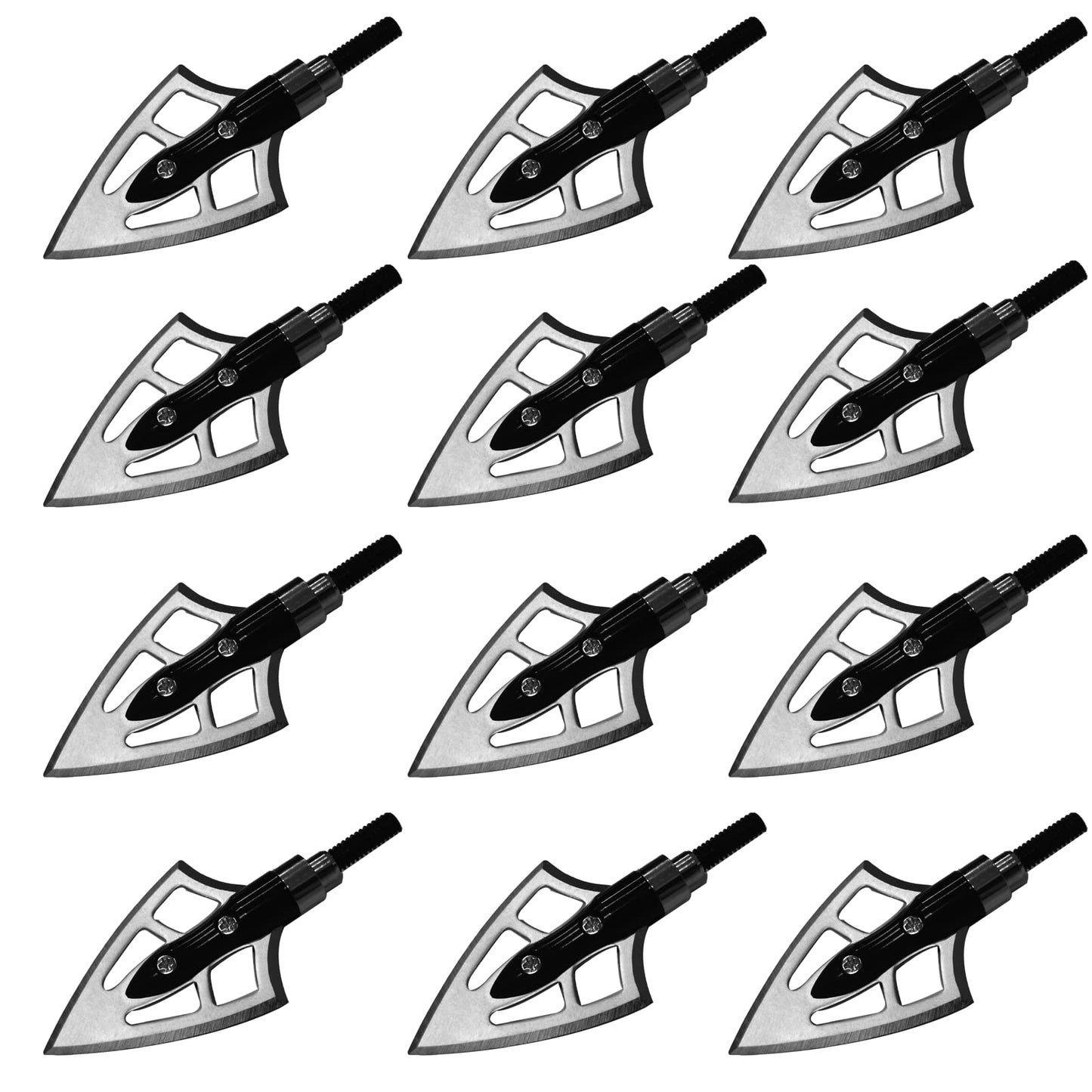 Stainless Steel Hunting Archery Broadheads Blades Grain Screw-in Arrow Heads Tips Compatible with Traditional Bows Archery Broad Crossbow Recurve6