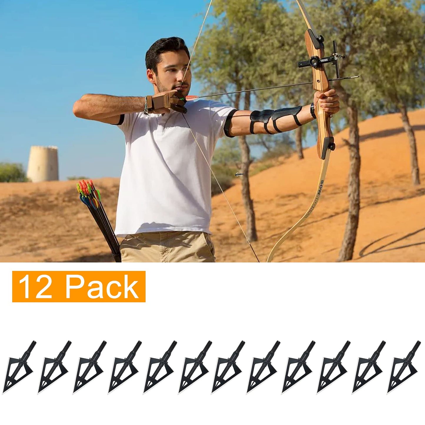 Stainless Steel Hunting Archery Broadheads Blades Grain Screw-in Arrow Heads Tips Compatible with Traditional Bows Archery Broad Crossbow Recurve6