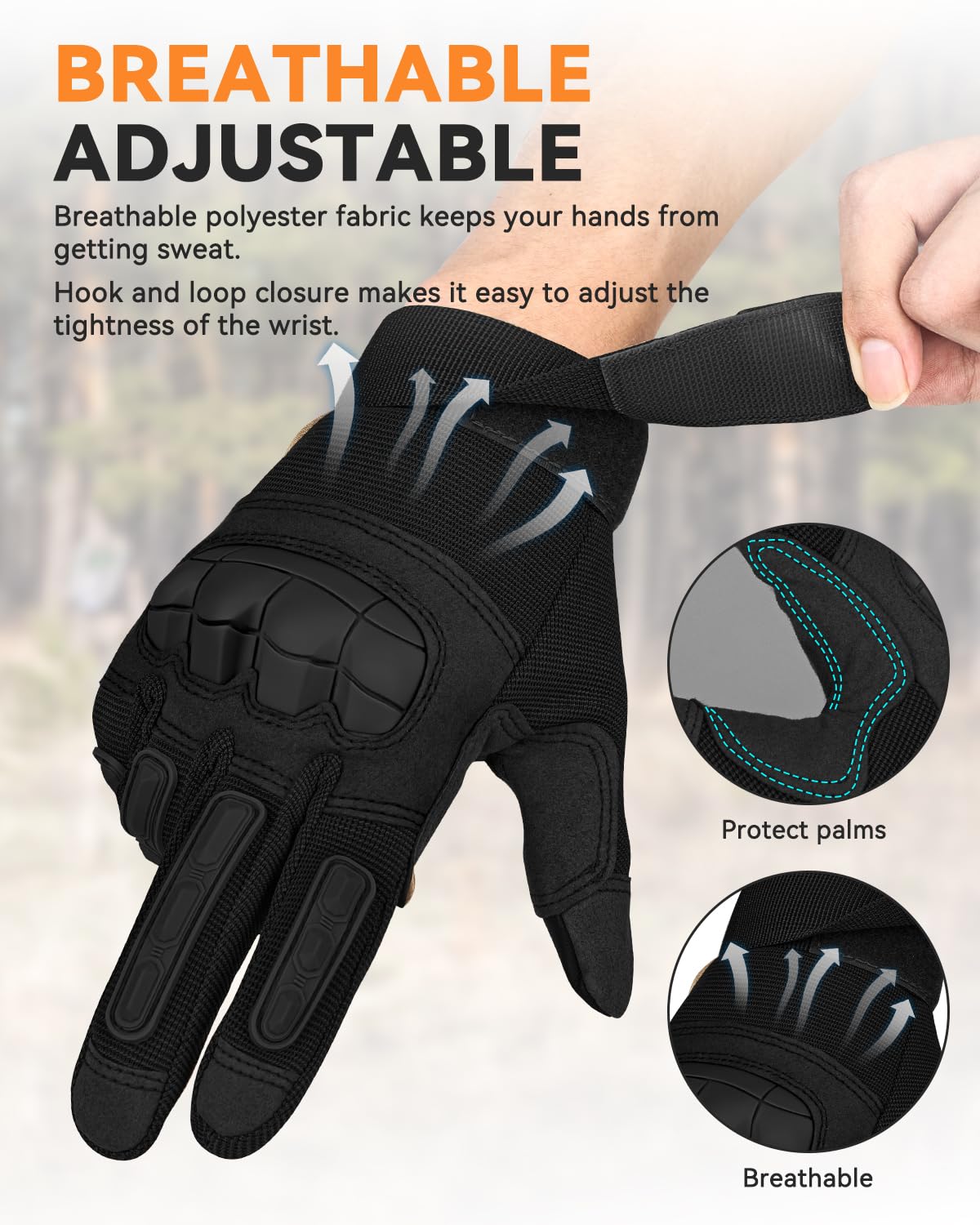 Tactical Gloves for Men, Motorcycle Military Combat Gloves Black Airsoft Gloves Touchscreen for Airsoft Outdoor Hunting Shooting Paintball Work Motorcycling Climbing