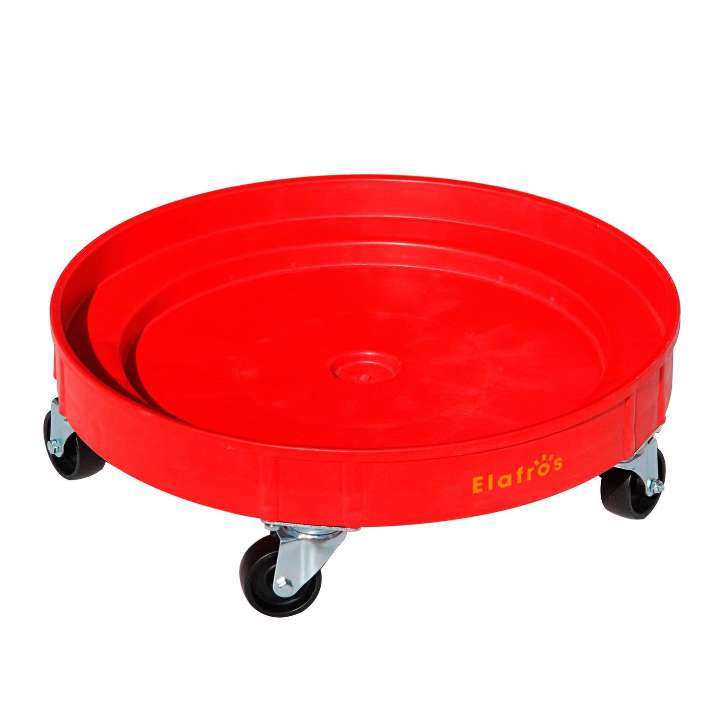 ELAFROS 30 Gallon and 55 Gallon Heavy Duty Plastic Drum Dolly – Durable Plastic Drum Cart 900 lb. Capacity- Barrel Dolly with 5 Swivel Casters Wheel,Blue