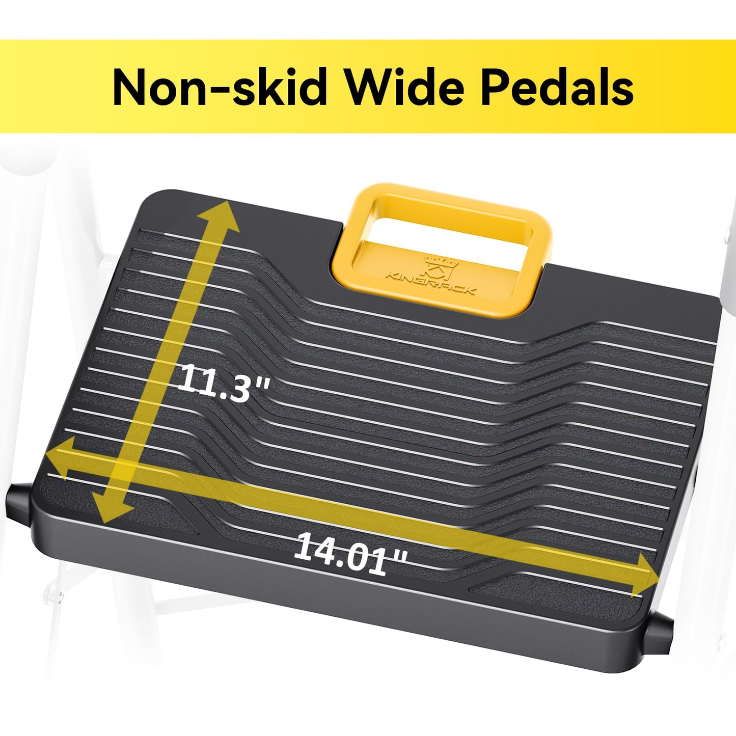 KINGRACK 4 Step Folding Ladder, 800lbs Capacity Step Stool with Safety Lock, Non-Skid Wide Pedals, and Handrail, Lightweight, Household Ladder for Home, Kitchen, Pantry, Closets, and Office Use, White