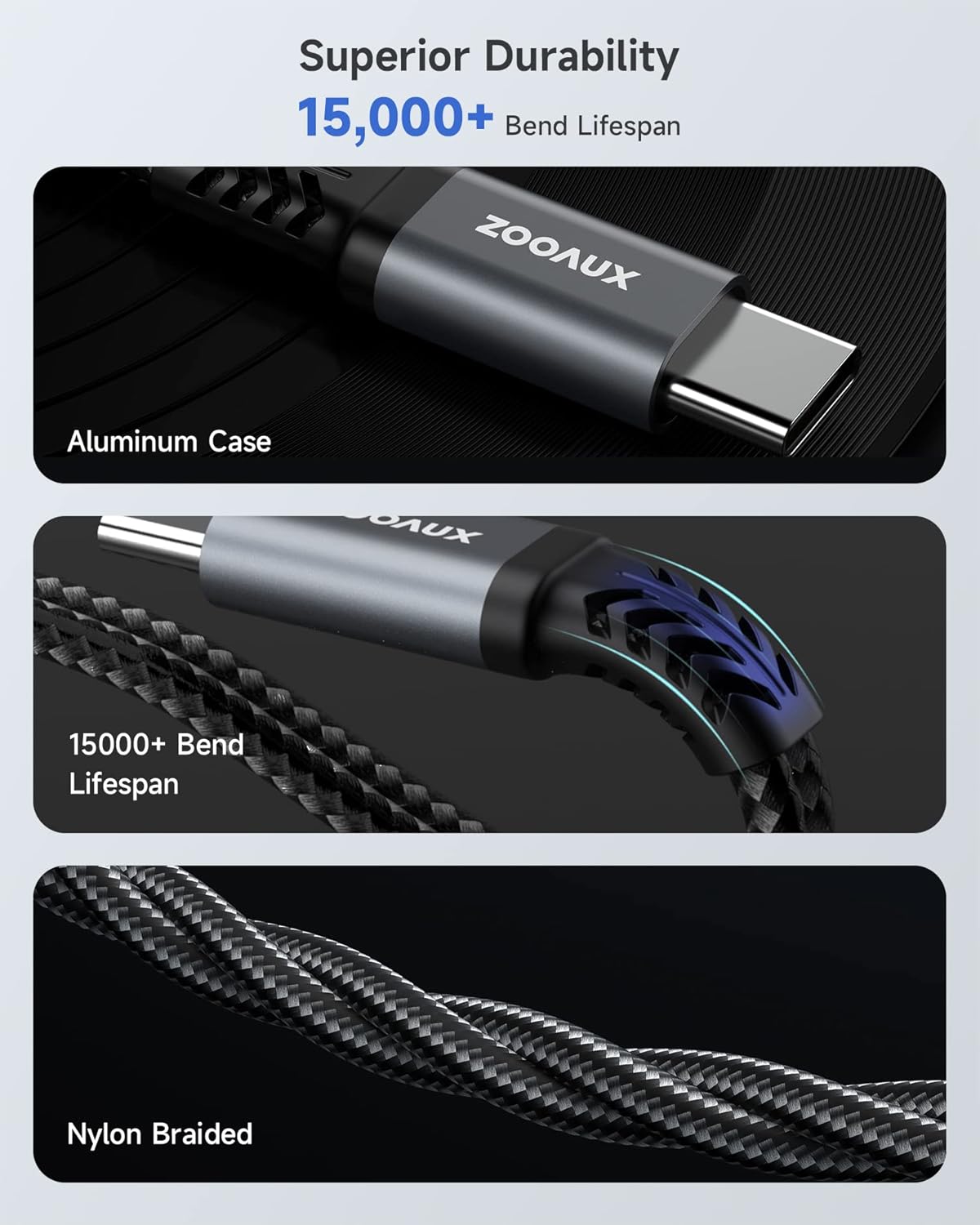 ZOOAUX USB C to 3.5mm Headphone and Charger Adapter,2 in 1 USB C to Aux Audio Jack with PD 60W Fast Charging Dongle Cable Cord for S23/S22/S21/S20 Ultra, iPad Pro, Pixel (Gray)