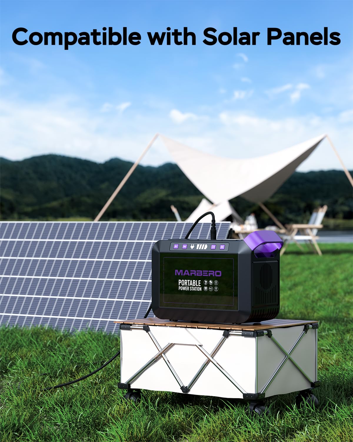 Portable Power Station 300W MARBERO 237Wh Camping Solar Generator Backup Lithium Battery with Pure Sine Wave 110V AC Outlet, USB C, USB A, DC for Outdoors Camping CPAP Home Blackout Emergency