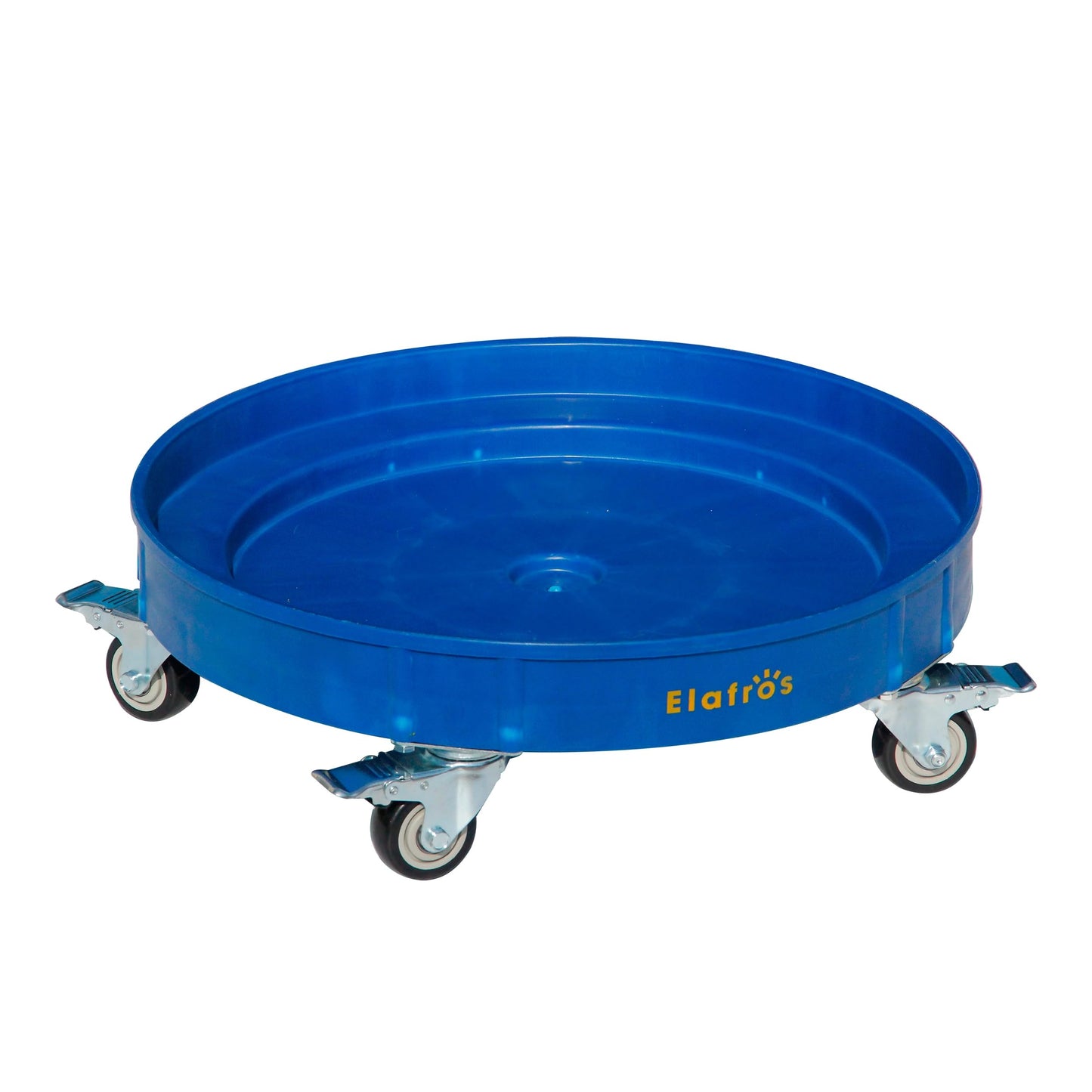 ELAFROS 30 Gallon and 55 Gallon Heavy Duty Plastic Drum Dolly – Durable Plastic Drum Cart 900 lb. Capacity- Barrel Dolly with 5 Swivel Casters Wheel,Blue