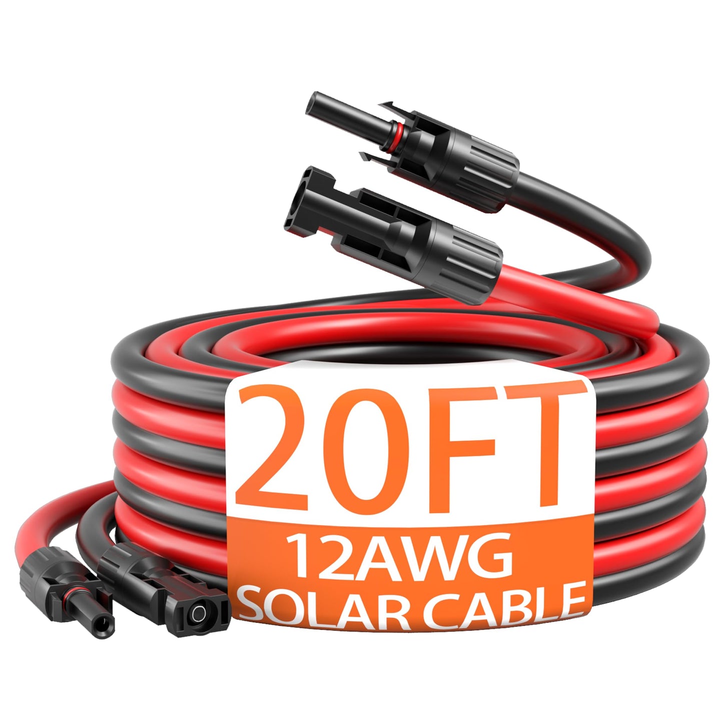 10AWG Solar Cable with Pair of Connectors Solar Panel Adaptor Kit Tool, Extension Cable,10 Gauge Wire,Red and Black(20FT Red + 20FT Black)