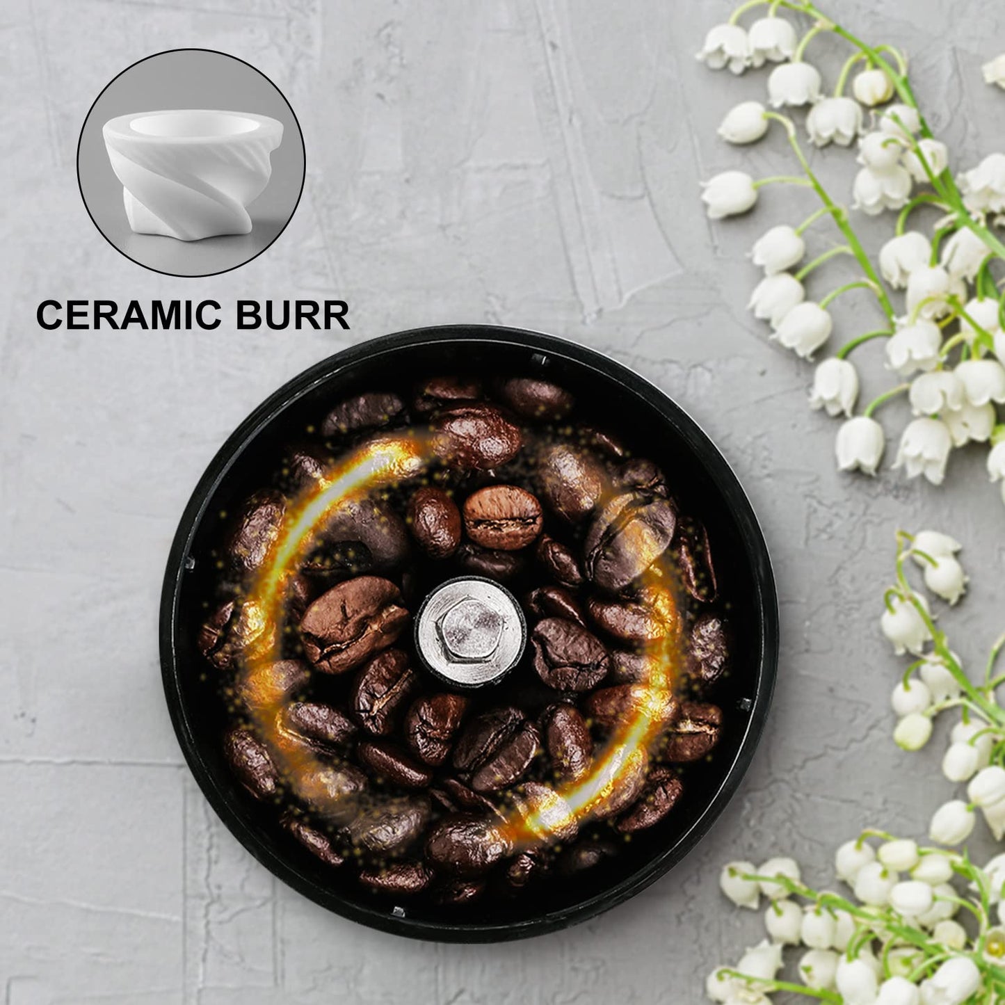 PARACITY Manual Coffee Bean Grinder with Ceramic Burr, Hand Coffee Grinder Mill Small with 2 Glass Jars( 11OZ per Jar) Stainless Steel Handle for Drip Coffee, Espresso, French Press, Turkish Brew