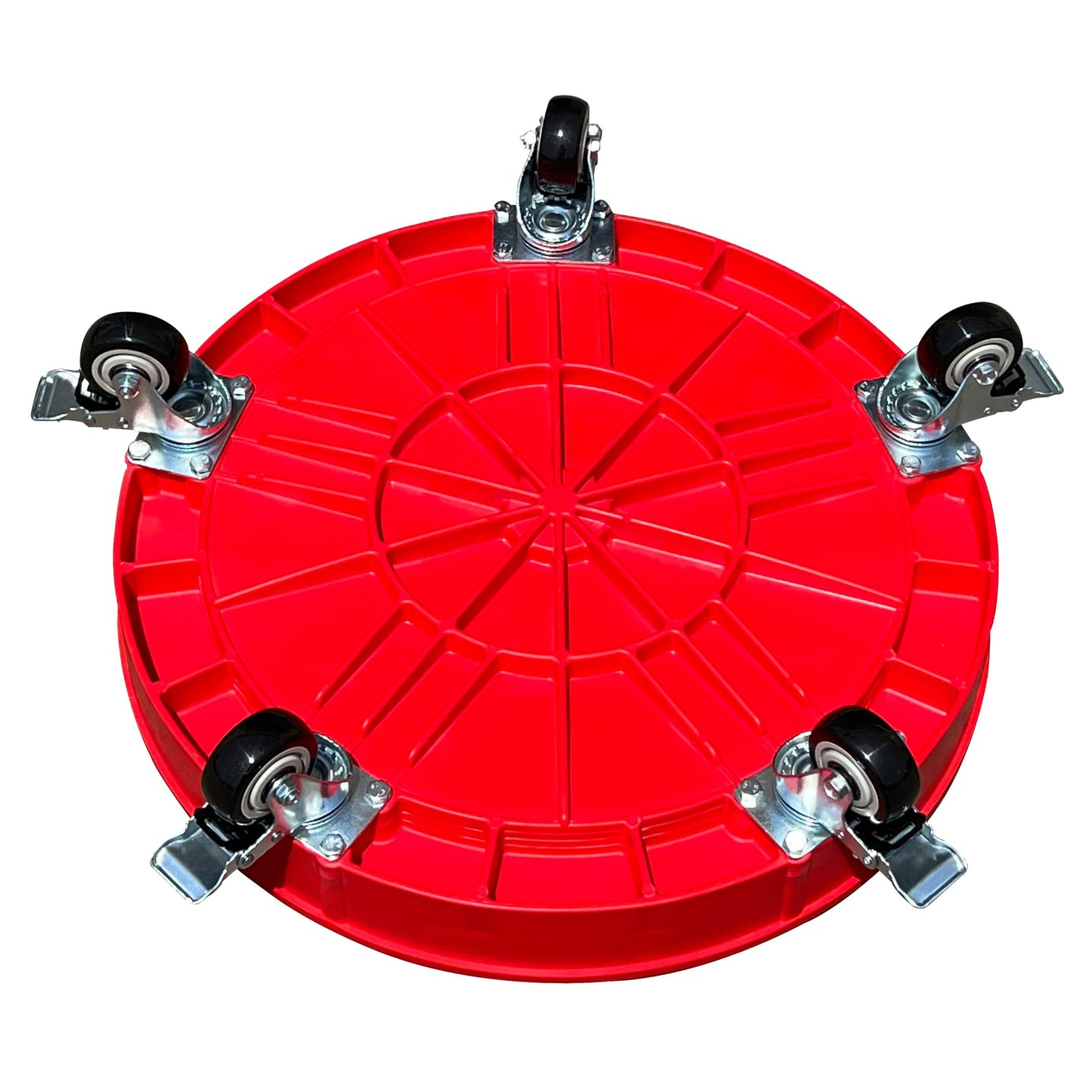 ELAFROS 30 Gallon and 55 Gallon Heavy Duty Plastic Drum Dolly – Durable Plastic Drum Cart 900 lb. Capacity- Barrel Dolly with 5 Swivel Casters Wheel,Blue