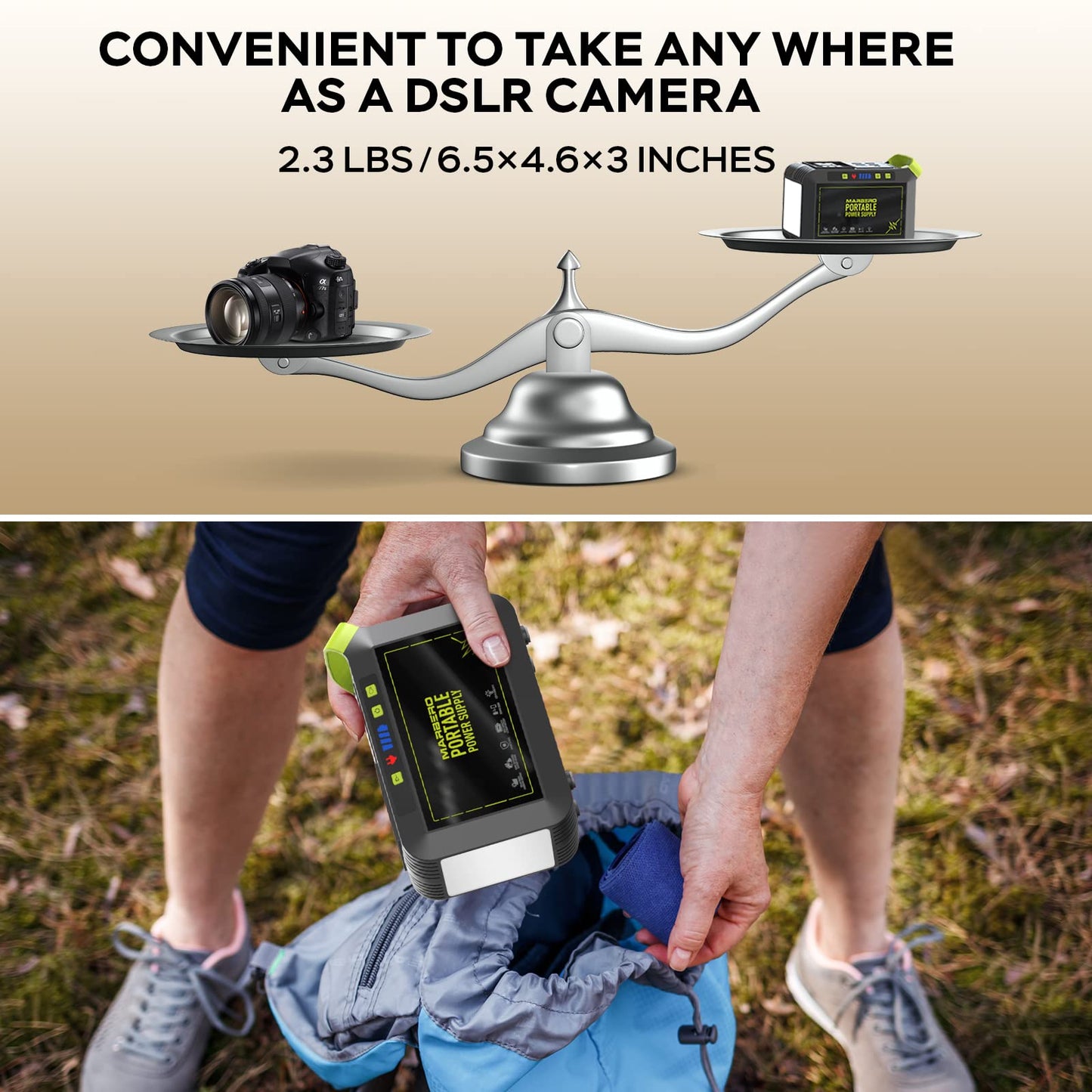 Portable Power Station 300W MARBERO 237Wh Camping Solar Generator Backup Lithium Battery with Pure Sine Wave 110V AC Outlet, USB C, USB A, DC for Outdoors Camping CPAP Home Blackout Emergency