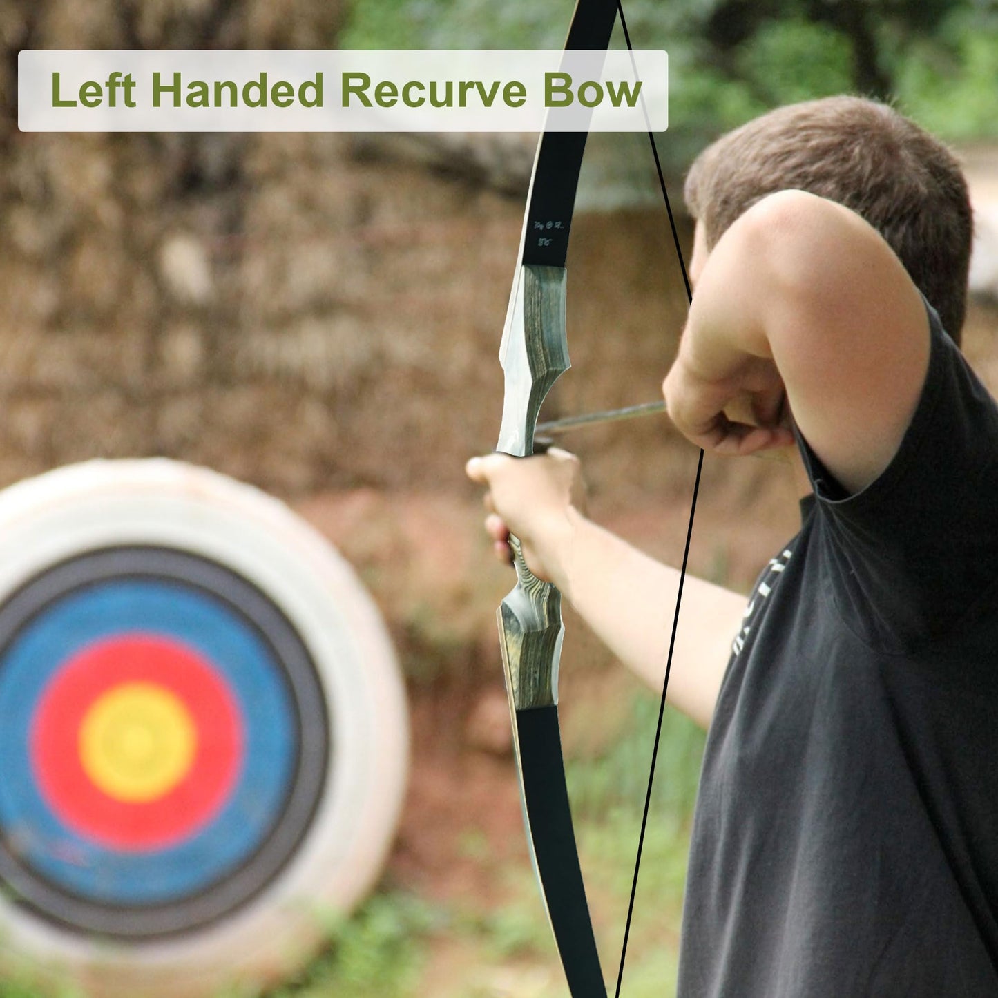 Black Hunter Takedown Recurve Bow, 60" Right Handed & Left Handed Archery Recurve Bows with Ergonomic Design for Adults Beginners to Advanced Outdoor Practice & Hunting (25-60 lbs)