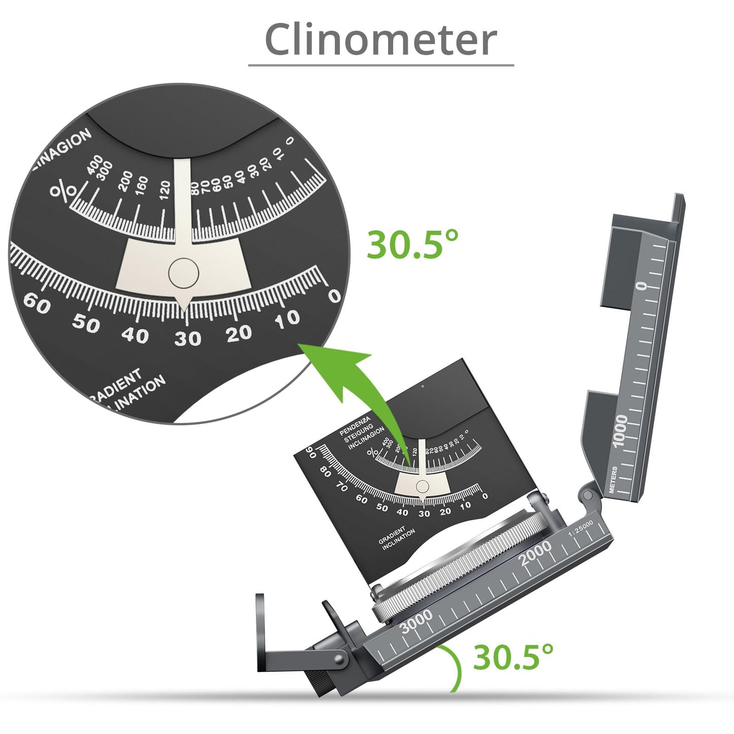 Proster IP65 Compass Hiking Survival - Lensatic Sighting Compass for Camping Navigation, Compass with Clinometer & Carry Bag for Camping Hunting Hiking Geology Activities