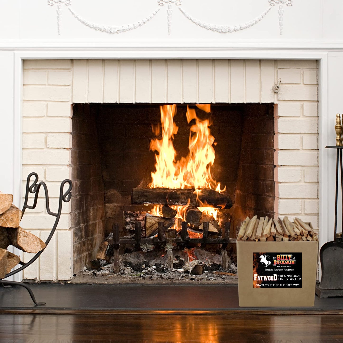 10 lbs. Fatwood Fire Starter Sticks, Perfect Firestarters for Firepit, Campfires, Fireplaces, Bonfires, BBQ, Wood Stoves, Easy Ignition with Just 2 Sticks for Camping, Camping Essentials(10 Pound Box)