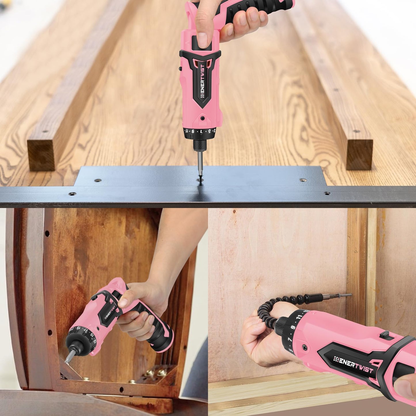 ENERTWIST Cordless Screwdriver, 8V Max 10Nm Electric Screwdriver Rechargeable Set with 82 Accessory Kit and Charger in Carrying Case, 21+1 Cluth, Dual Position Handle, LED Light, ET-CS-8