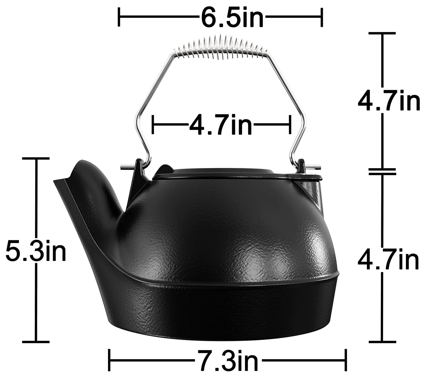Fire Beauty Humidifying Iron Kettle,Stove Humidifier,Wood Stove Kettle,Cast Iron,Chrome handle