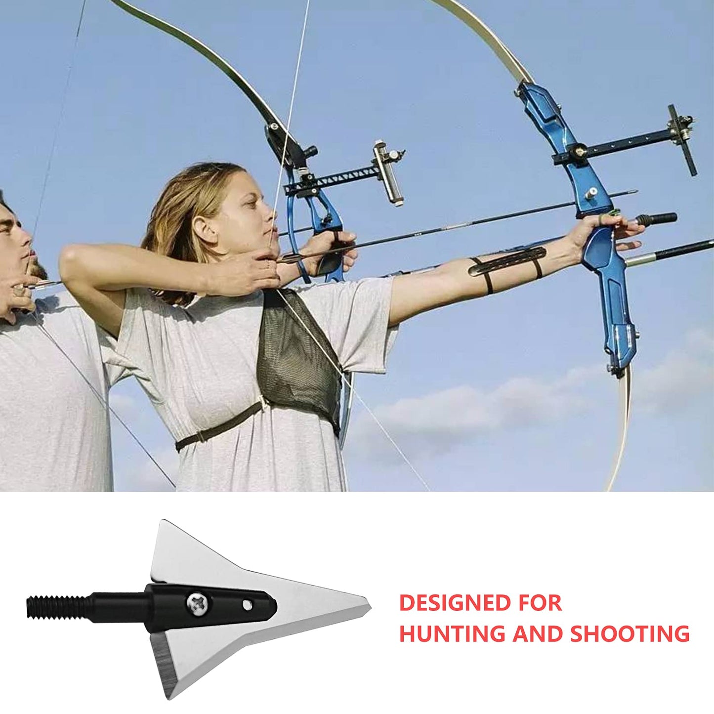 Stainless Steel Hunting Archery Broadheads Blades Grain Screw-in Arrow Heads Tips Compatible with Traditional Bows Archery Broad Crossbow Recurve6