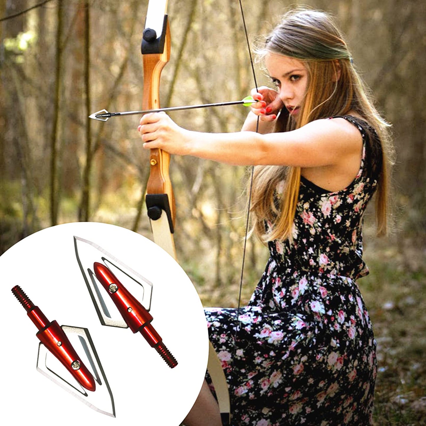 Stainless Steel Hunting Archery Broadheads Blades Grain Screw-in Arrow Heads Tips Compatible with Traditional Bows Archery Broad Crossbow Recurve6