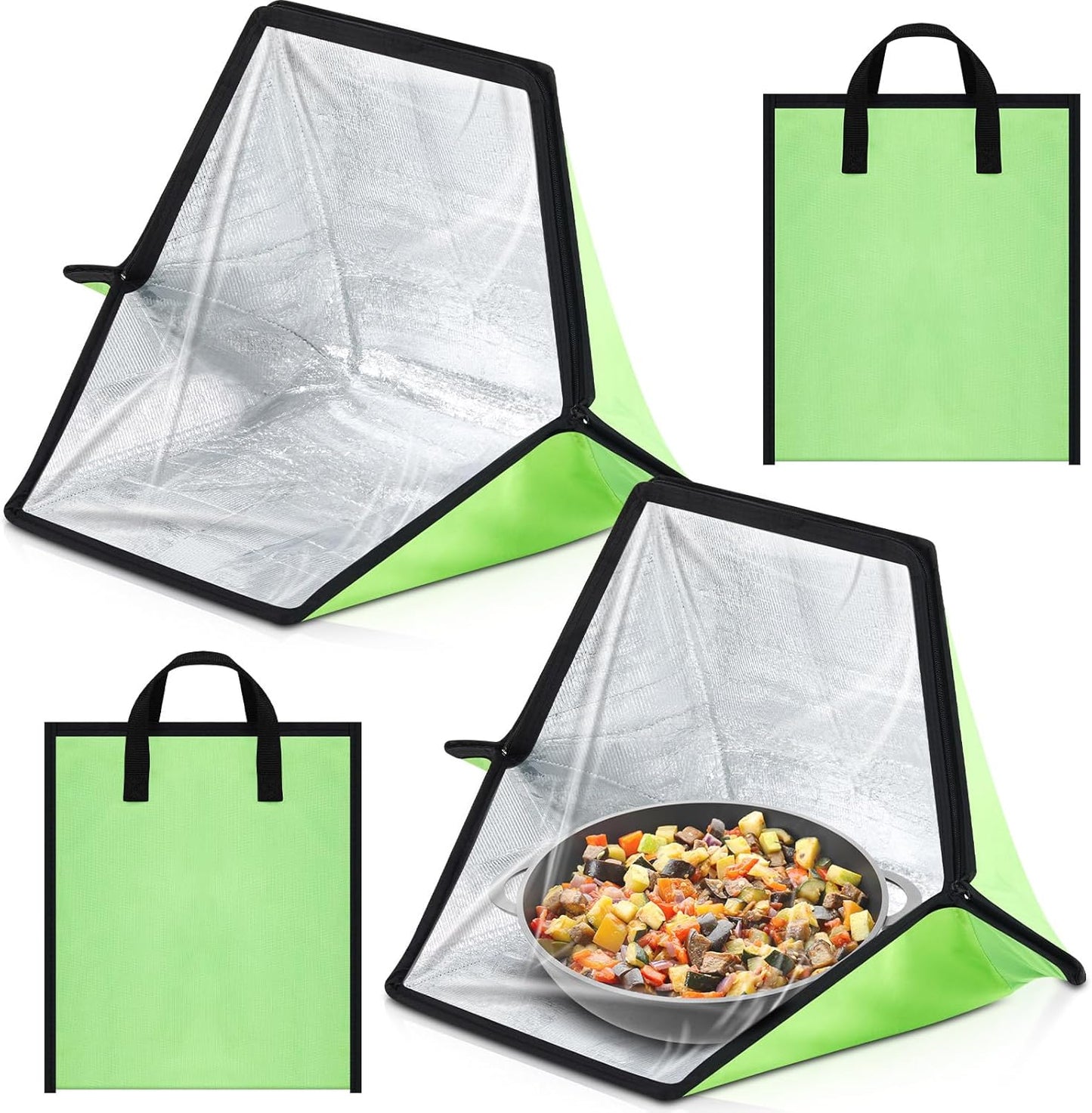 2 Pack Solar Oven Portable Outdoor Solar Cooker Solar Stove for Cooking Mini Camp Oven Foldable Solar Cookware for Outdoor Activities Reheating Cooking Food Speed up Composting