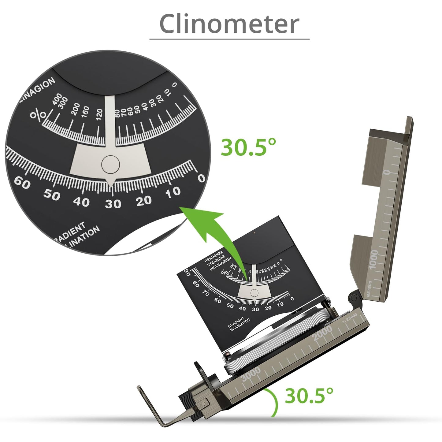 Proster IP65 Compass Hiking Survival - Lensatic Sighting Compass for Camping Navigation, Compass with Clinometer & Carry Bag for Camping Hunting Hiking Geology Activities