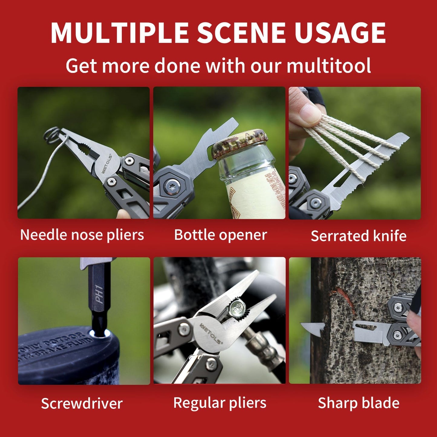 WETOLS Multitool with Pocket Knife, Birthday Gifts for Men Women Mom Dad, 21-in-1 Stainless Steel Pliers with Screwdrivers, Self-locking multitools with EDC Sheath, Ideal for Home, Camping, Survival