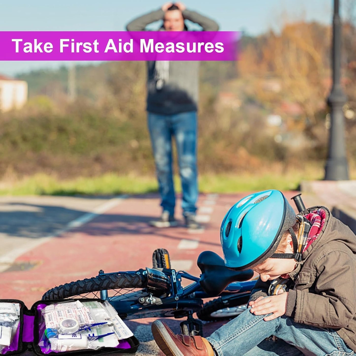 Travel-First Aid-Kit Car-Home 300PCS Survival-Kit Outdoor-Adventure - Small Portable Red Emergency Essential Sets Office Hiking Camping Business Public Must Have First Aid Gear Equipment 1st Aid