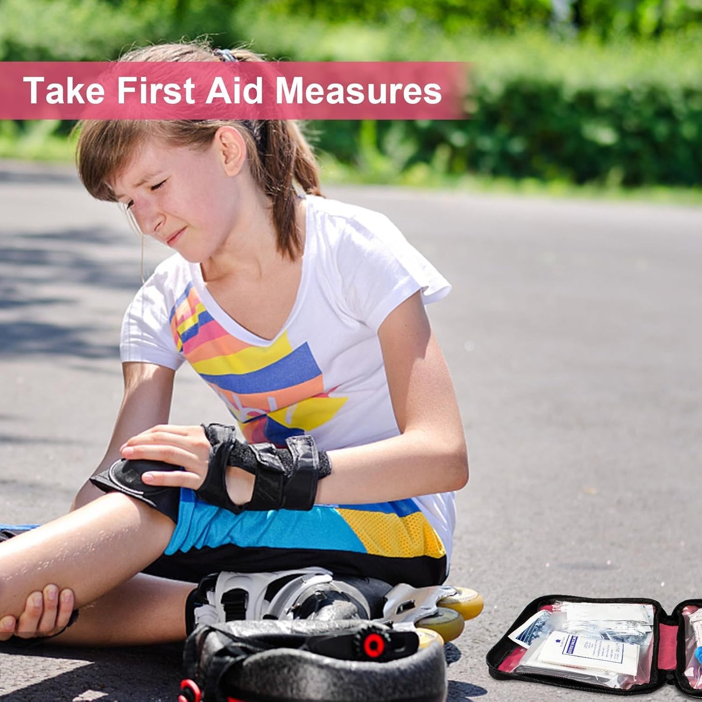 Travel-First Aid-Kit Car-Home 300PCS Survival-Kit Outdoor-Adventure - Small Portable Red Emergency Essential Sets Office Hiking Camping Business Public Must Have First Aid Gear Equipment 1st Aid