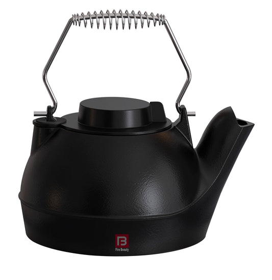 Fire Beauty Humidifying Iron Kettle,Stove Humidifier,Wood Stove Kettle,Cast Iron,Chrome handle