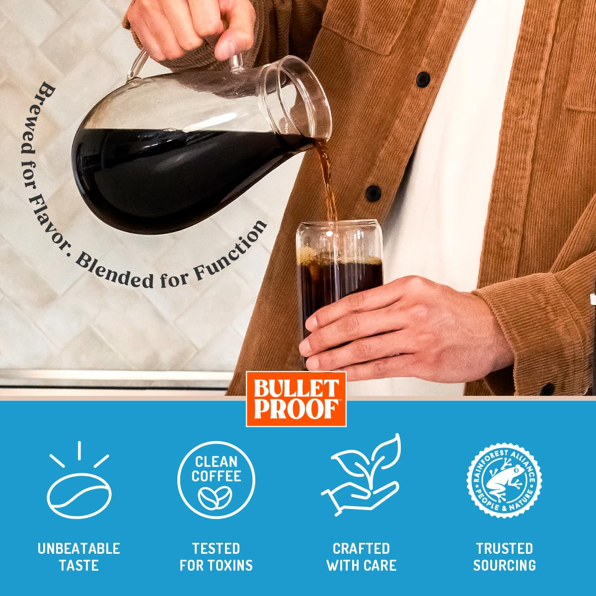 Bulletproof The High Achiever Ground Coffee, 10 Ounces, Medium-Dark Roast Enhanced Coffee with Lion's Mane Mushroom, B Vitamins, and Adaptogens for Energy and Focus