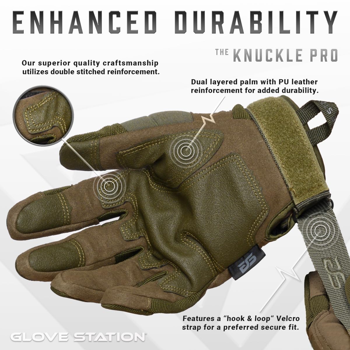 Glove Station - Tactical Shooting Hard Knuckle Gloves for Men and Woman with Touchscreen Fingers - Durable and Comfortable Hand-Gear for Outdoor Work Shooting and Hunting