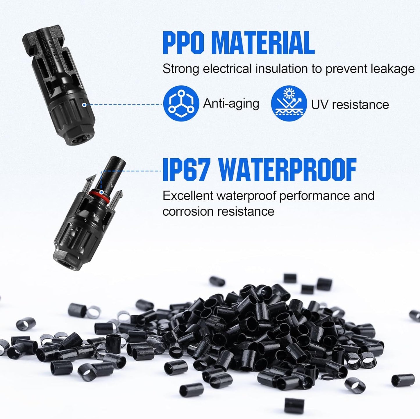 ECO-WORTHY Solar Crimper Tool Kit 13 PCS Solar Tools - a Crimper, 10 Pairs of Solar Connectors, 2 Pairs of Solar Connector Spanner Wrench for Solar Panel Cable Assembly and Installation