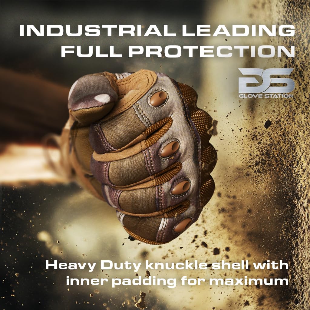 Glove Station - Tactical Shooting Hard Knuckle Gloves for Men and Woman with Touchscreen Fingers - Durable and Comfortable Hand-Gear for Outdoor Work Shooting and Hunting