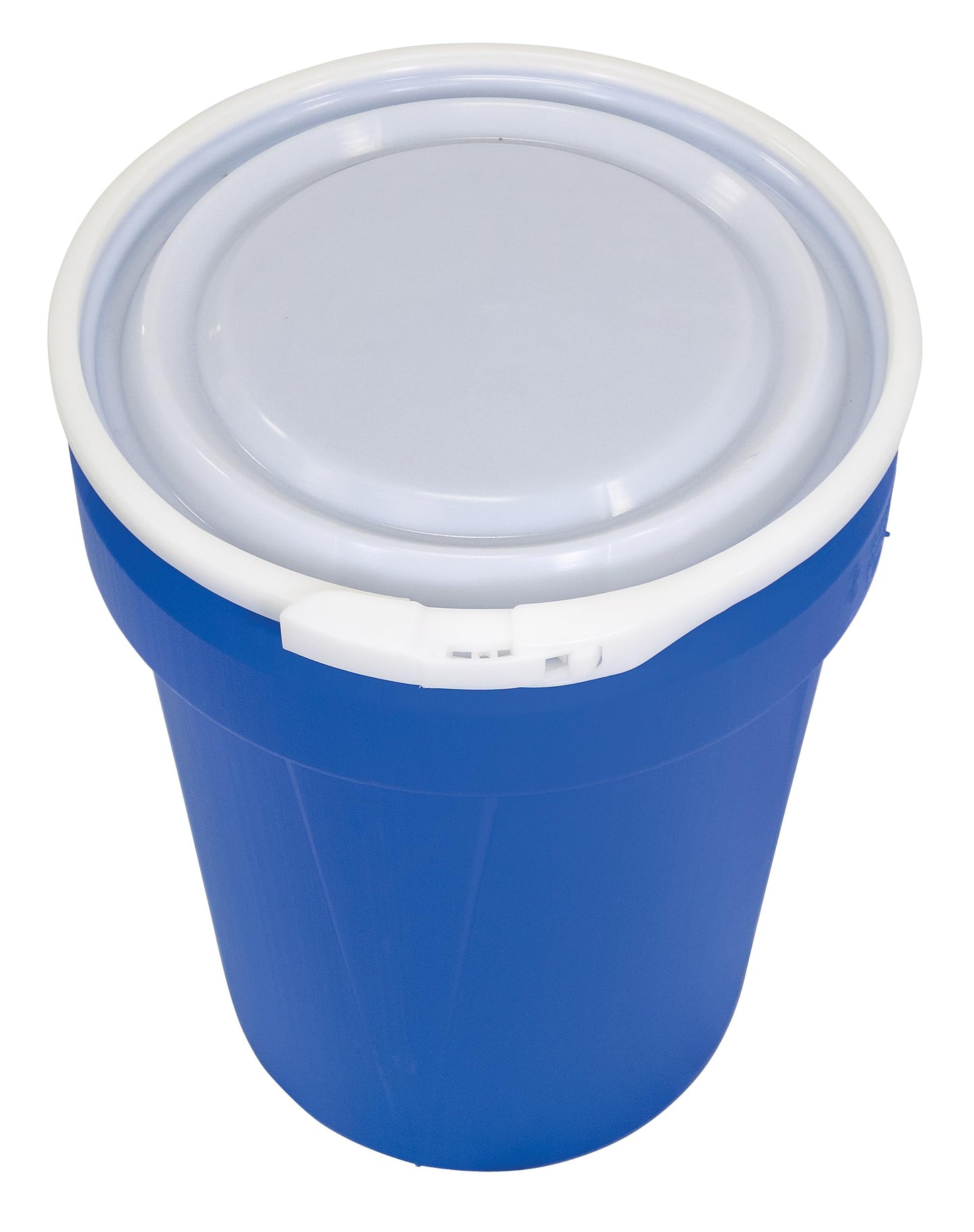 Eagle 30 Gallon Plastic Drum with Lid, Metal Lever-Lock, 28.5"x21.1", Open Head Lab Pack Drum Made of Durable, Lightweight HDPE, Withstands Weather and Chemicals, Made in USA, Blue, 1601MB