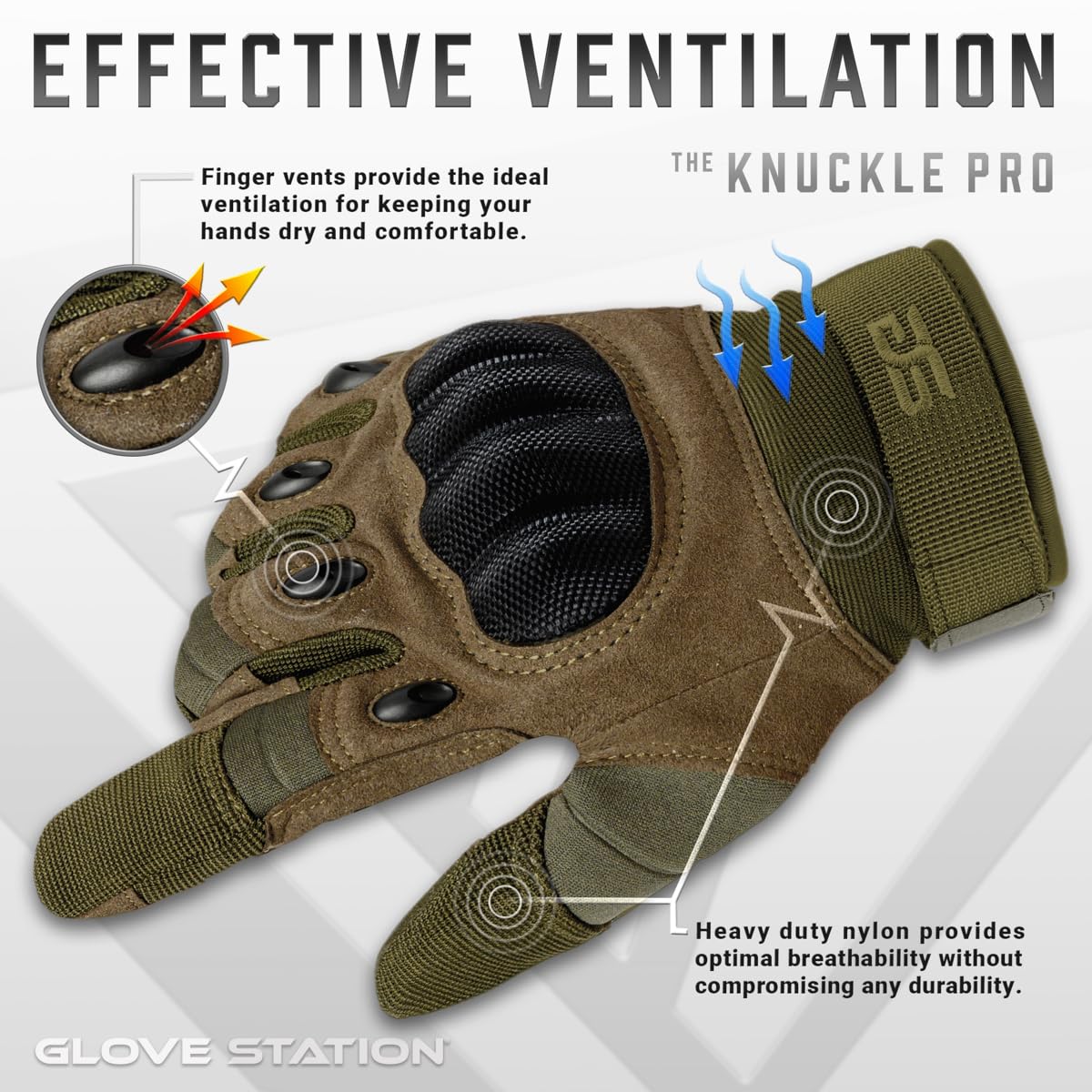 Glove Station - Tactical Shooting Hard Knuckle Gloves for Men and Woman with Touchscreen Fingers - Durable and Comfortable Hand-Gear for Outdoor Work Shooting and Hunting