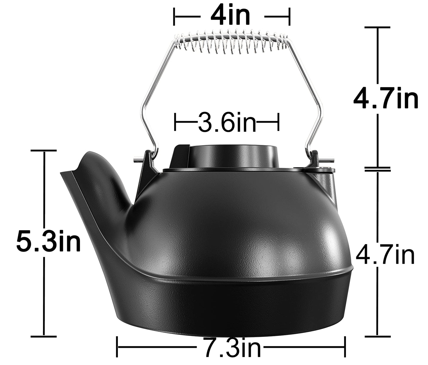 Fire Beauty Humidifying Iron Kettle,Stove Humidifier,Wood Stove Kettle,Cast Iron,Chrome handle