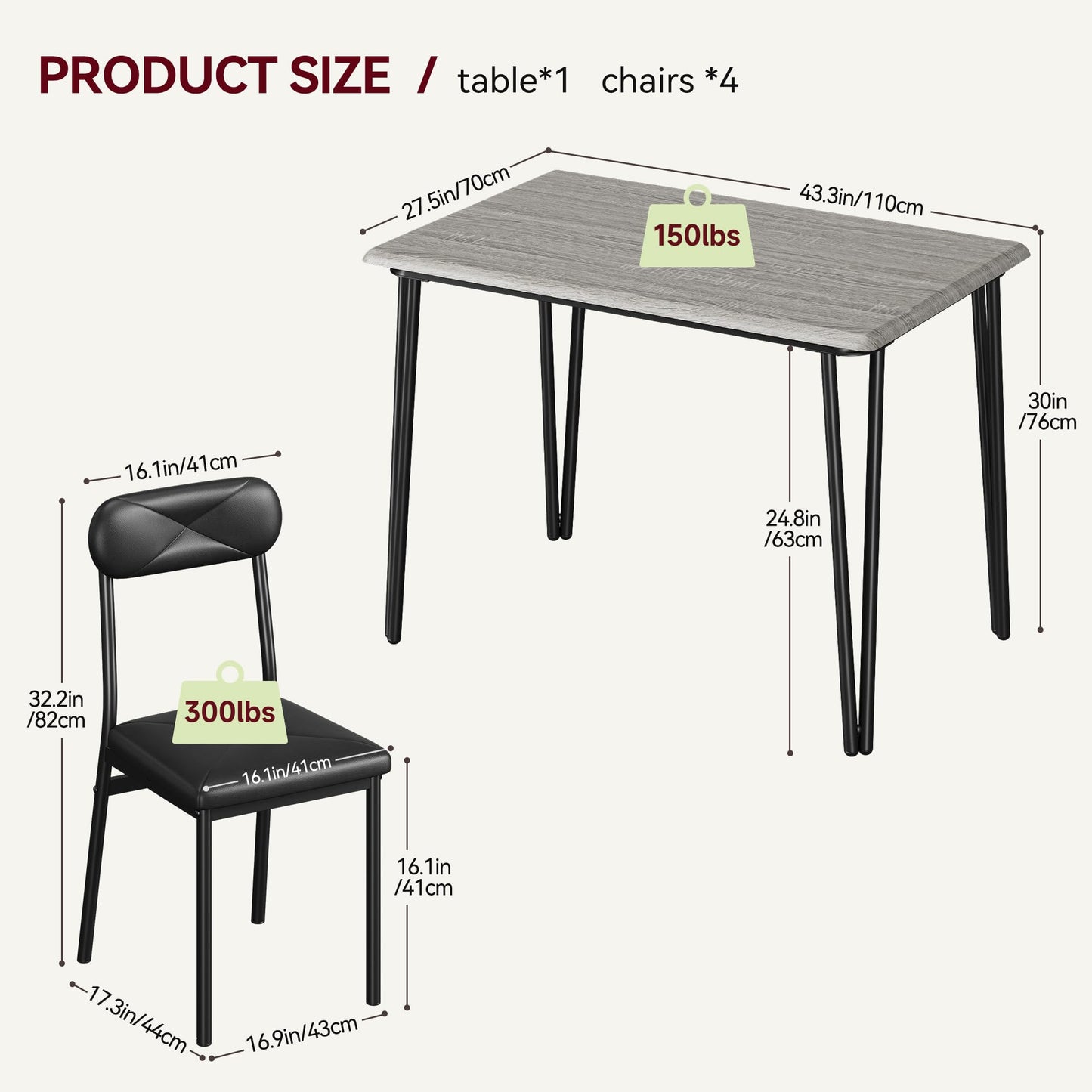 IDEALHOUSE Dining Table for 2-Small Square Kitchen Dining Dinner Room Tables Set,Space Saving Wood Modern Dinette Accent Furniture for Breakfast Nook, (Dark, Table with 2 Upholstered Chairs)