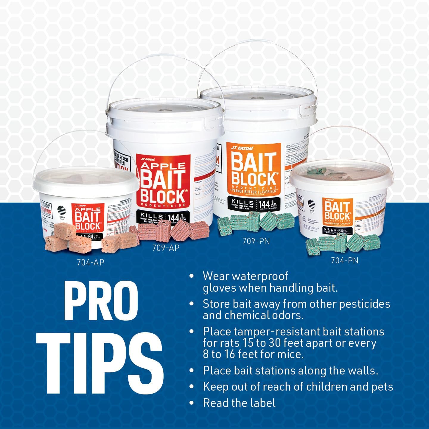 Bait Block Peanut Butter Flavor Rodenticide – 9 lb. Pail – Effective Rodent Control Bait Blocks – Long-Lasting and Easy to Use