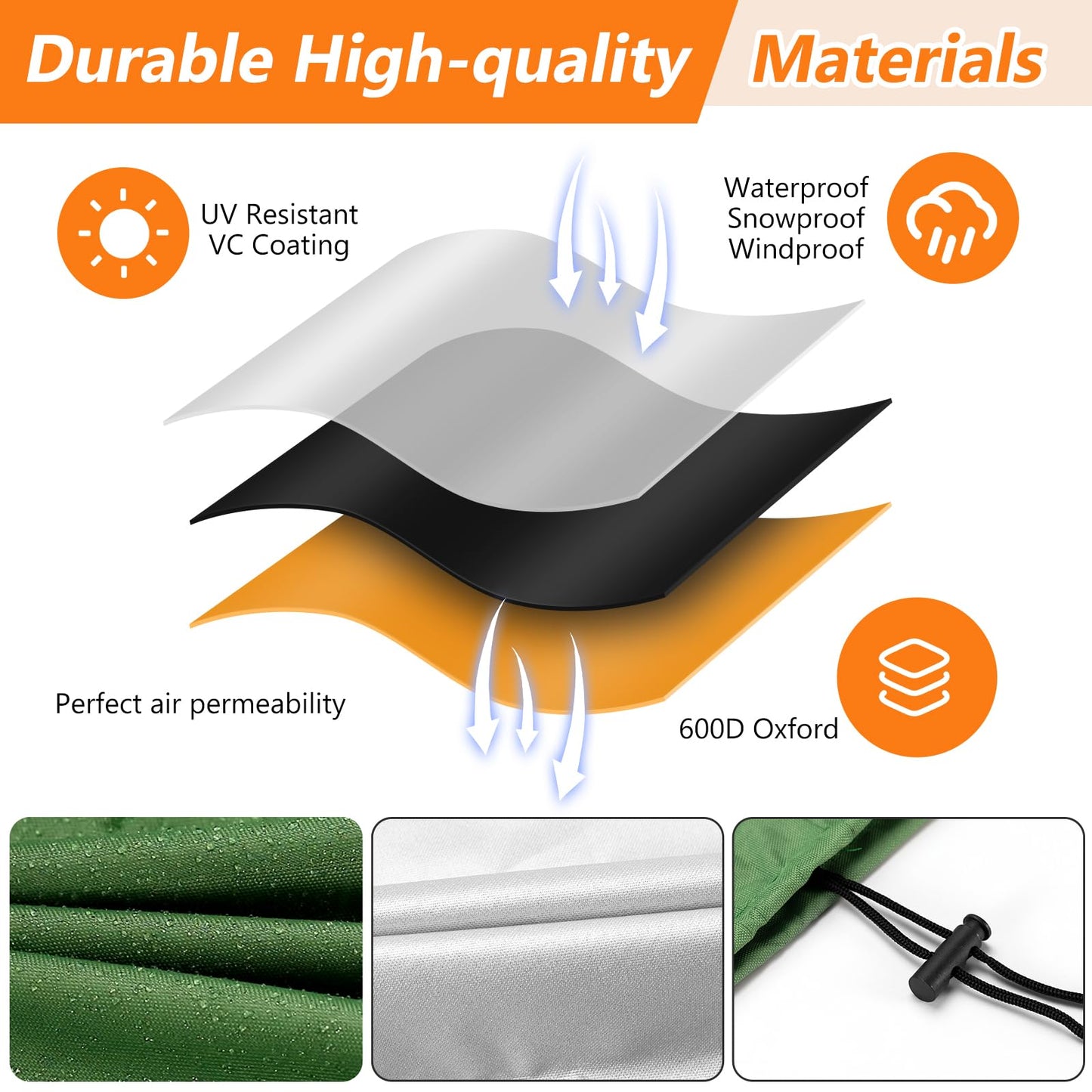 55 Gallon Rain Barrel Cover 420D Water Storage Barrel Cover Oxford Cloth 25 x 37 Inch Outdoor Waterproof Rain Snow Bucket Cover with Drawstring, UV Protection, Anti Dust (Black)