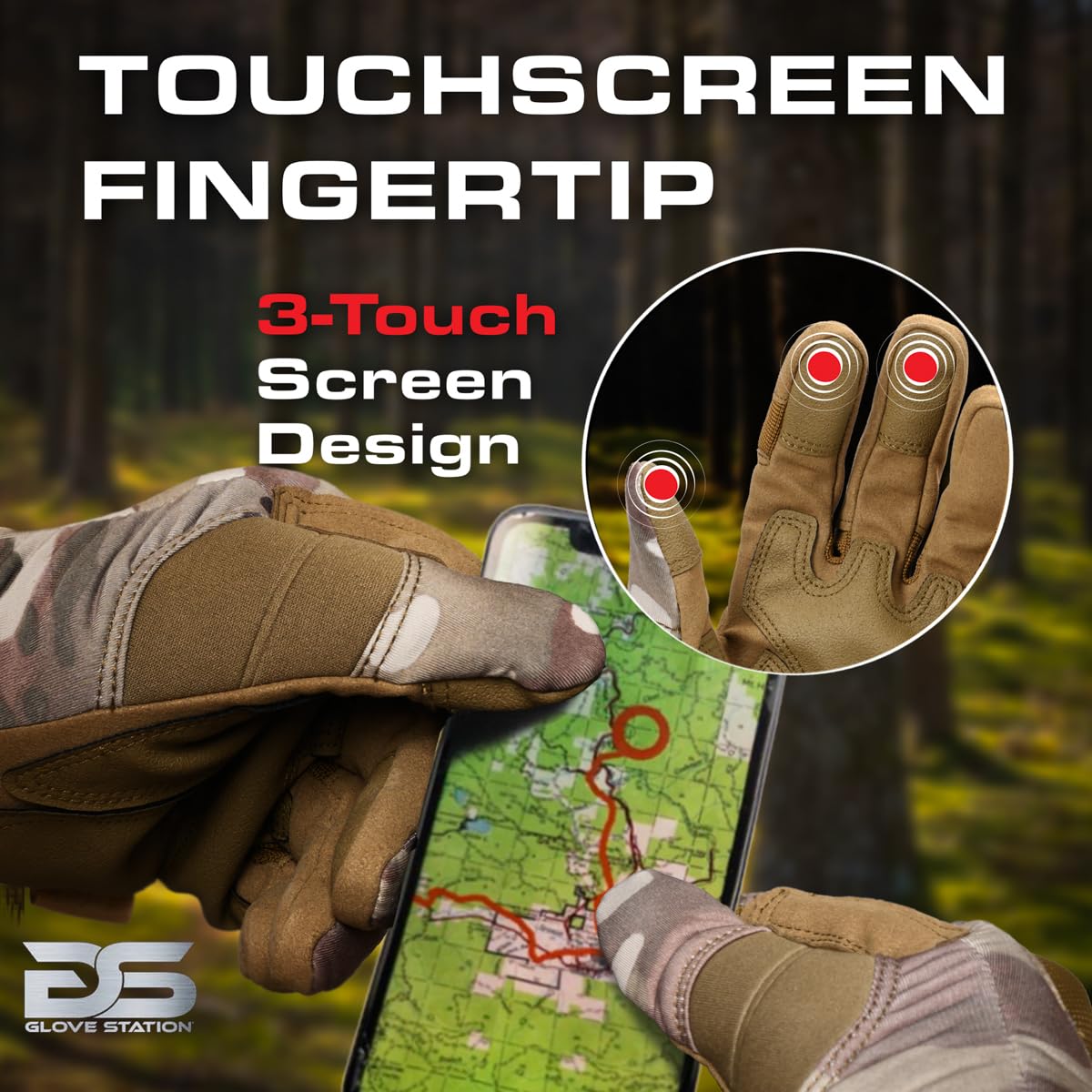 Glove Station - Tactical Shooting Hard Knuckle Gloves for Men and Woman with Touchscreen Fingers - Durable and Comfortable Hand-Gear for Outdoor Work Shooting and Hunting