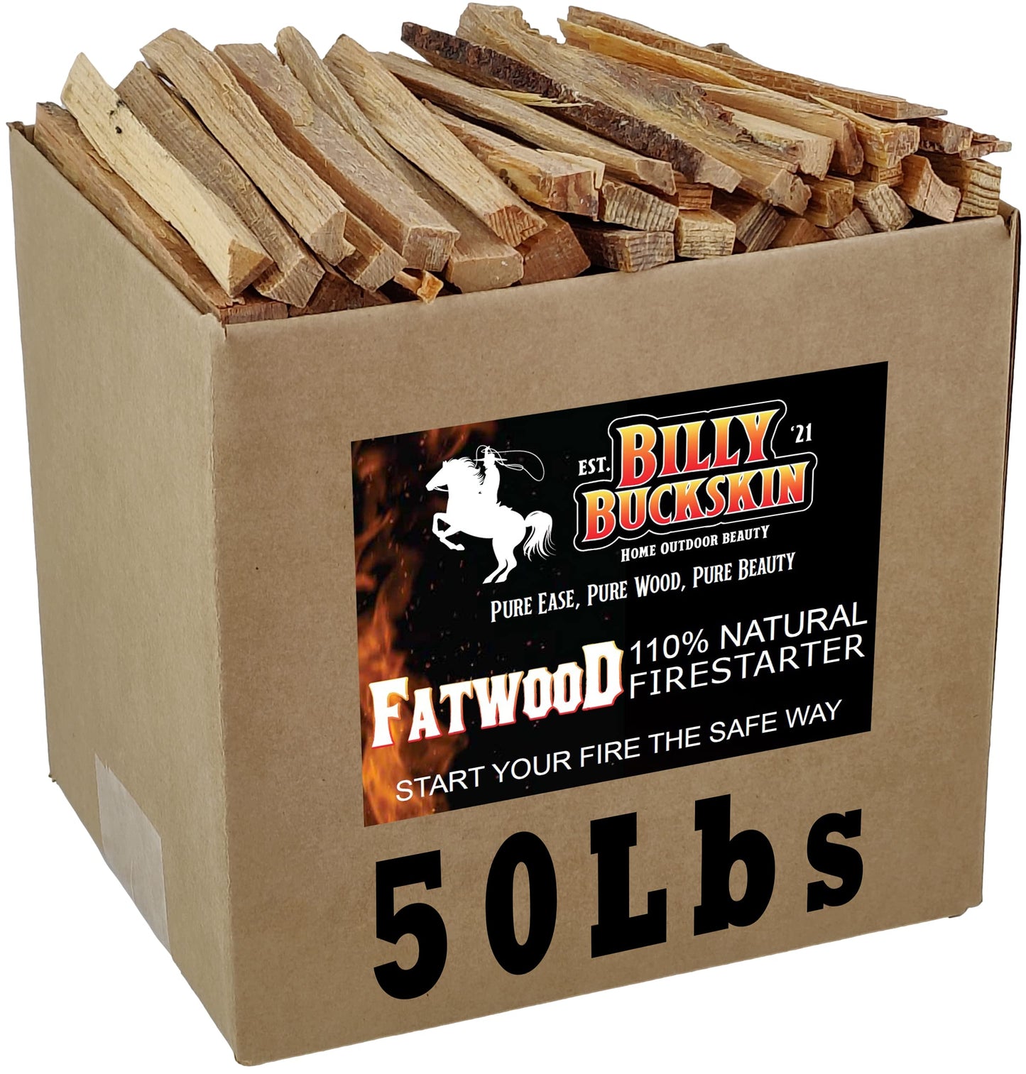 10 lbs. Fatwood Fire Starter Sticks, Perfect Firestarters for Firepit, Campfires, Fireplaces, Bonfires, BBQ, Wood Stoves, Easy Ignition with Just 2 Sticks for Camping, Camping Essentials(10 Pound Box)