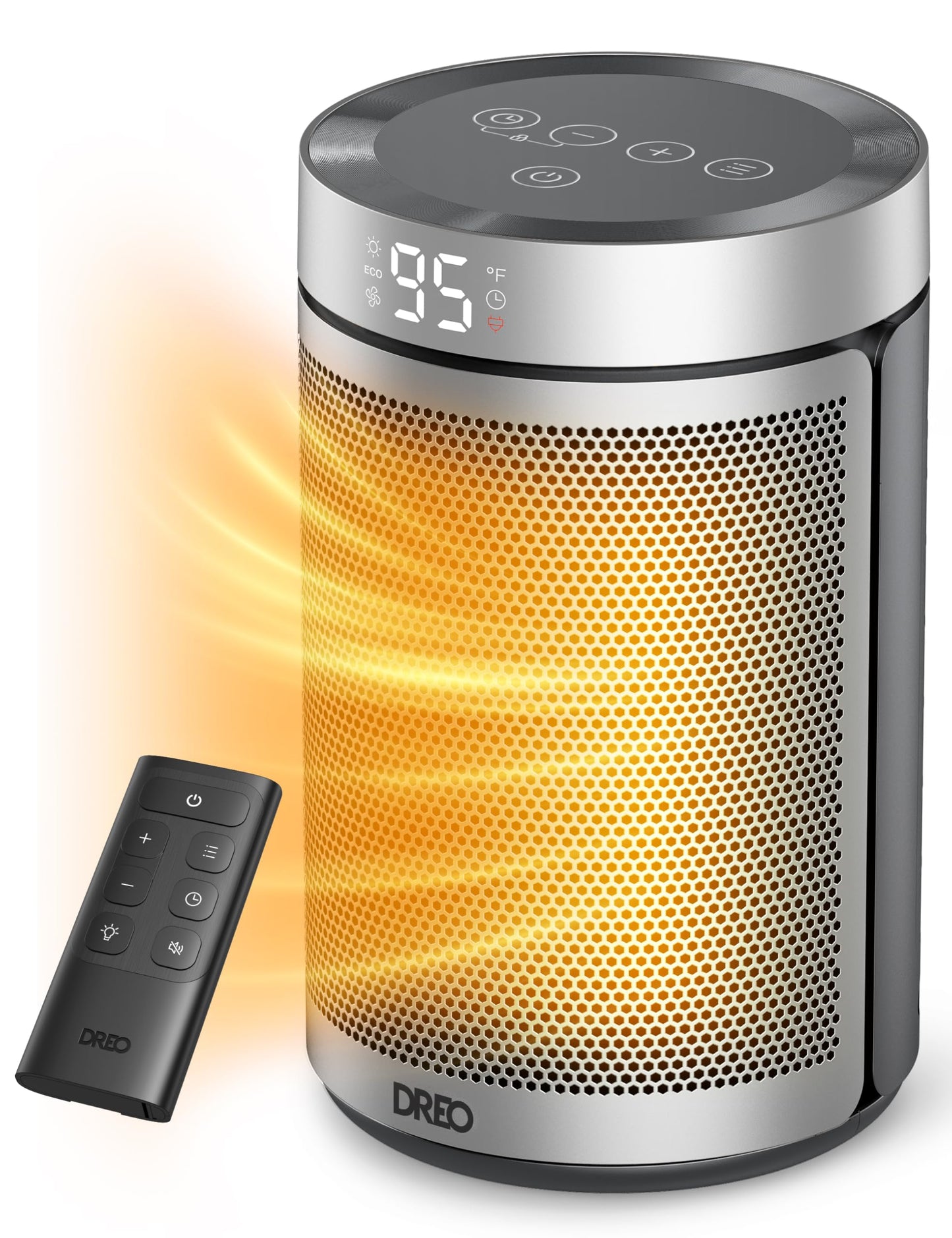 Dreo Space Heater, Portable Electric Heaters for Indoor Use with Thermostat and Remote, 2024 Upgraded, Digital Display, 12H Timer, 5 Mode, 1500W PTC Ceramic Fast Safety Heat for Office Bedroom Home