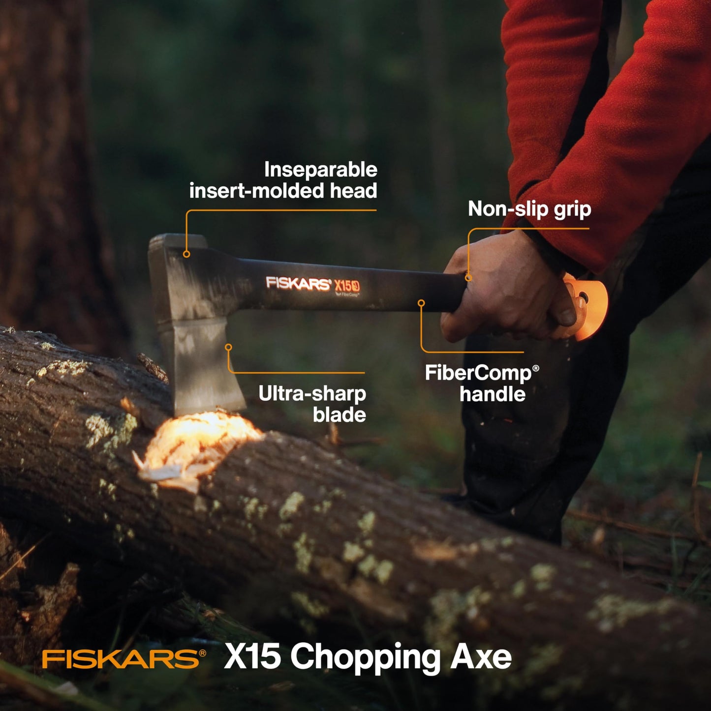 Fiskars X27 Super Splitting Axe - 36" Wood Splitting Axe for Medium to Large Size Logs with Shock-Absorbing Handle - Split Firewood - Forged Steel Blade - Bushcraft Gear and Camping Axe
