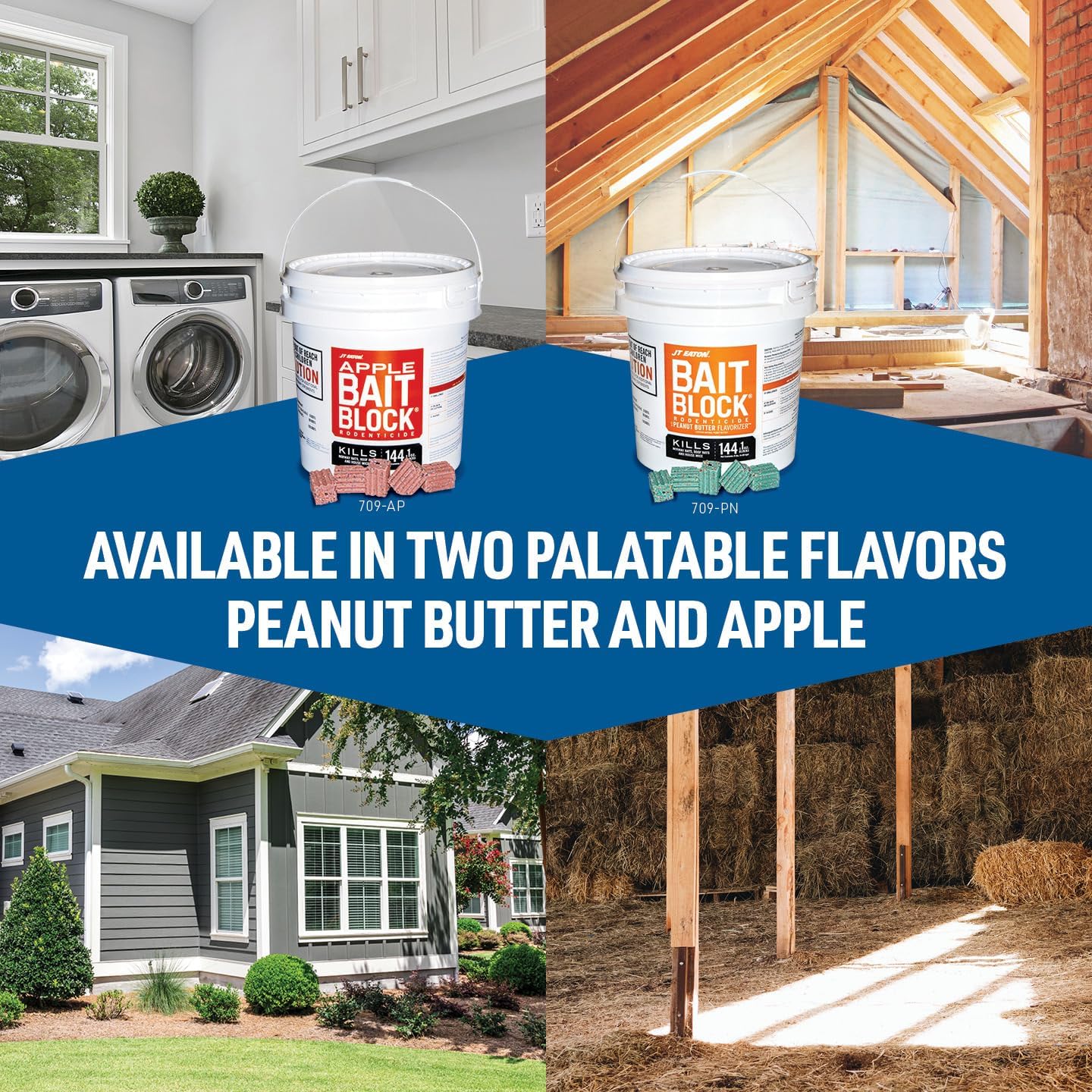 Bait Block Peanut Butter Flavor Rodenticide – 9 lb. Pail – Effective Rodent Control Bait Blocks – Long-Lasting and Easy to Use