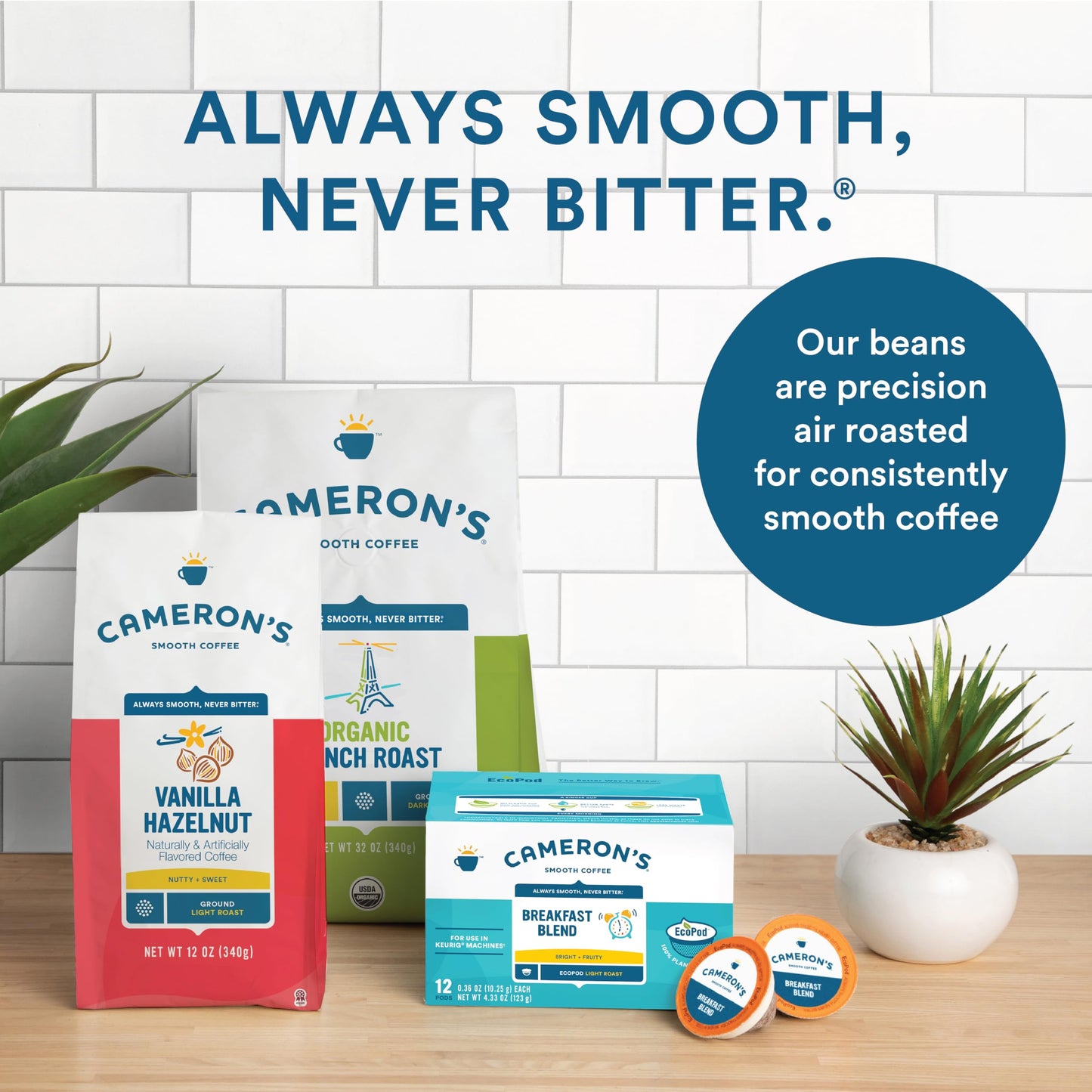 Cameron's Coffee Roasted Whole Bean Coffee, Organic Woods & Water, 4 Pound