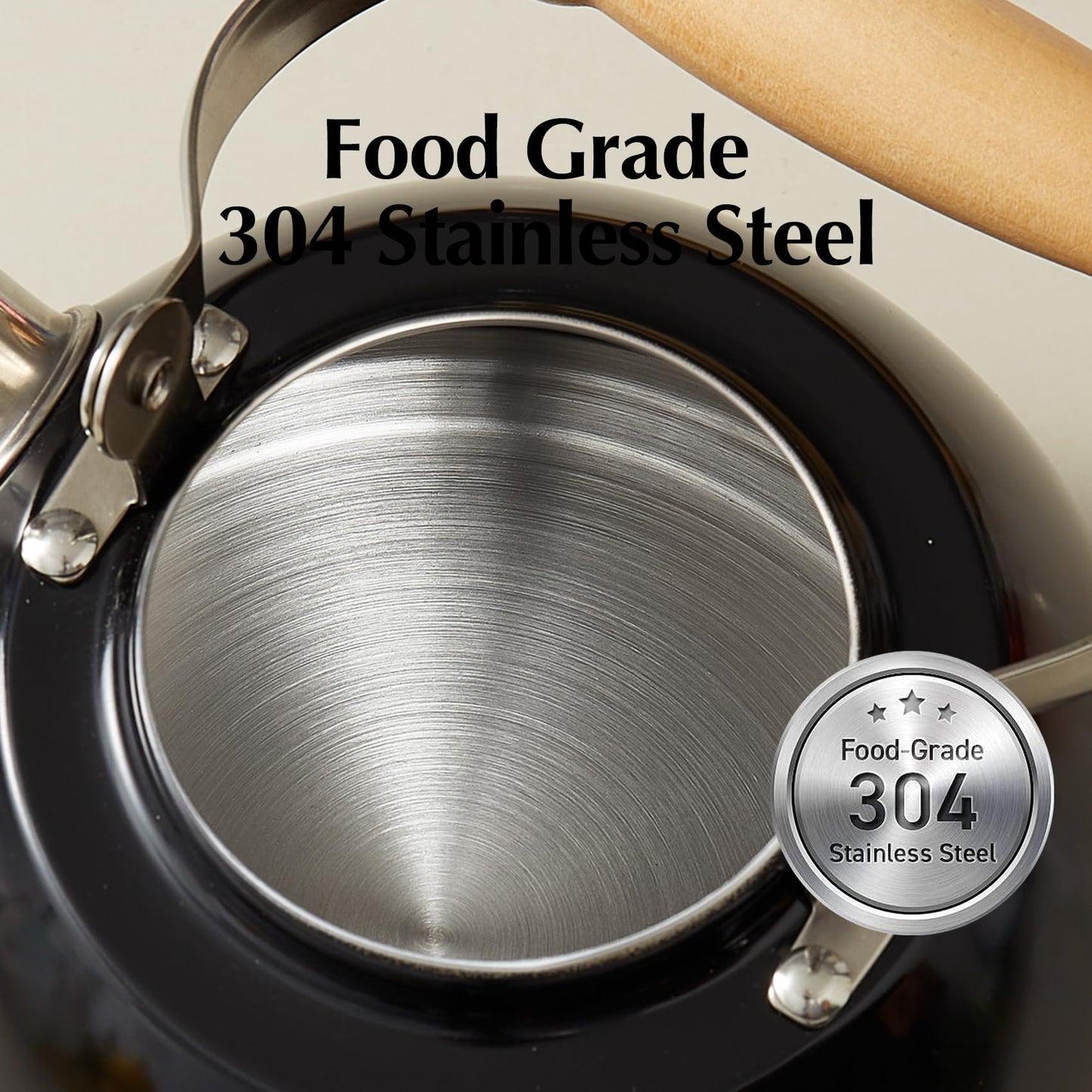 ROCKURWOK Tea Kettle, Tea Pot with Cool Touch Ergonomic Handle, Teapot Food Grade Stainless Steel, Tea Kettle Stovetop, Kettle Teapot, Whistling Tea Kettle, Small Tea Kettle, 1.6 Quart (Green)