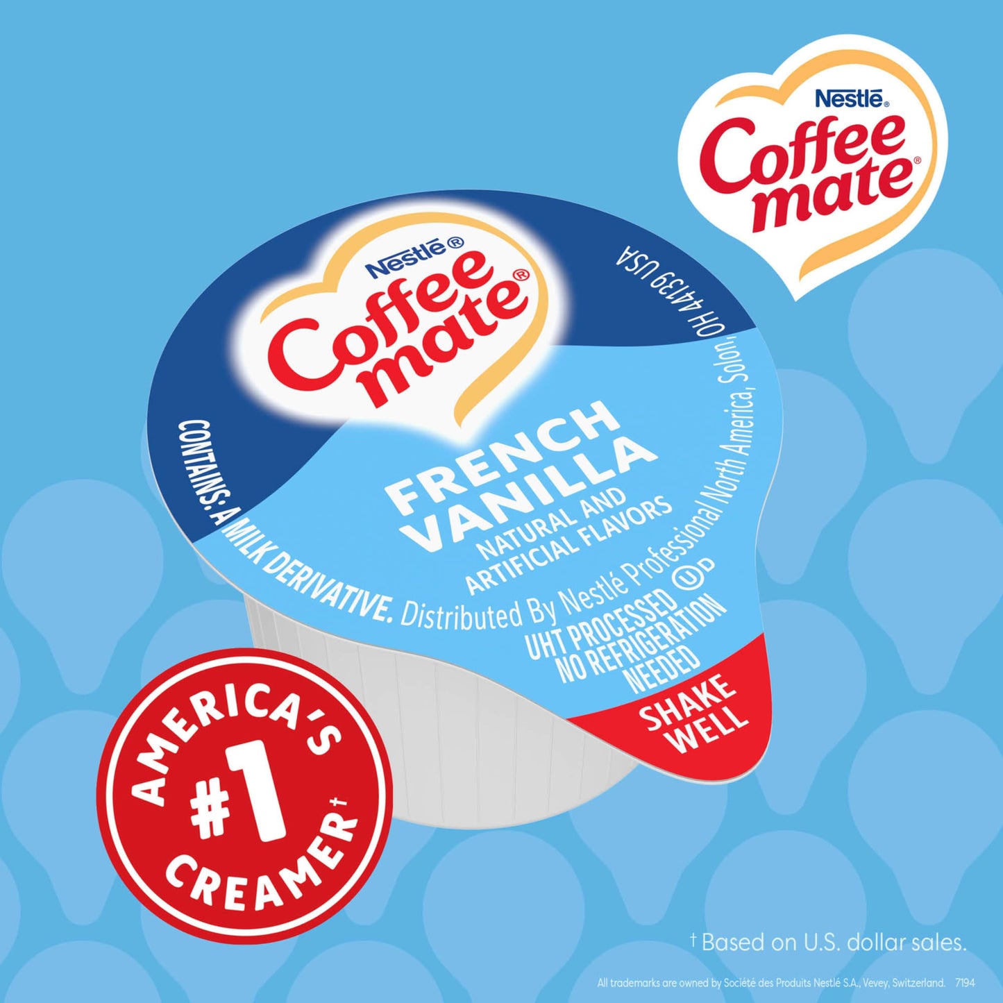 Nestle Coffee mate Coffee Creamer, French Vanilla, Liquid Creamer Singles, Non Dairy, No Refrigeration, 0.375 fl oz Tubs (Pack of 180)