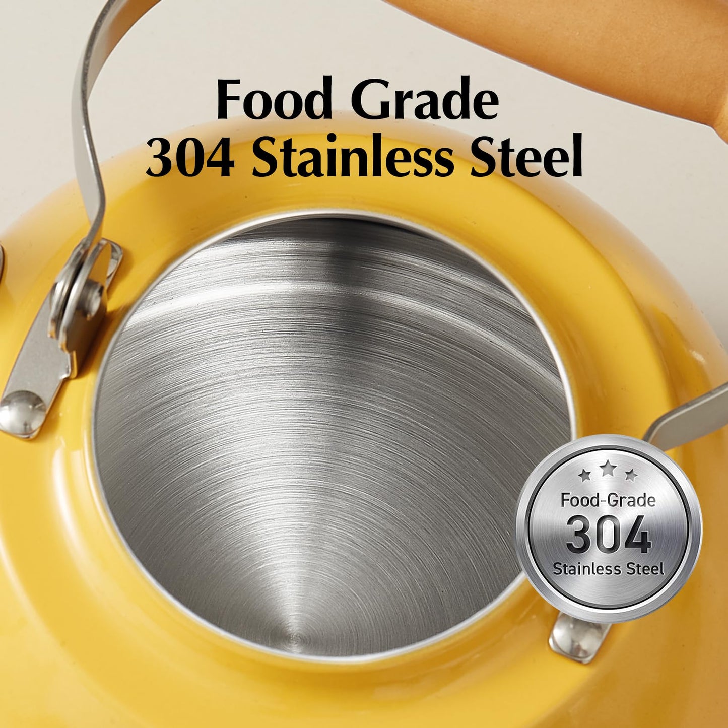 ROCKURWOK Tea Kettle, Tea Pot with Cool Touch Ergonomic Handle, Teapot Food Grade Stainless Steel, Tea Kettle Stovetop, Kettle Teapot, Whistling Tea Kettle, Small Tea Kettle, 1.6 Quart (Green)