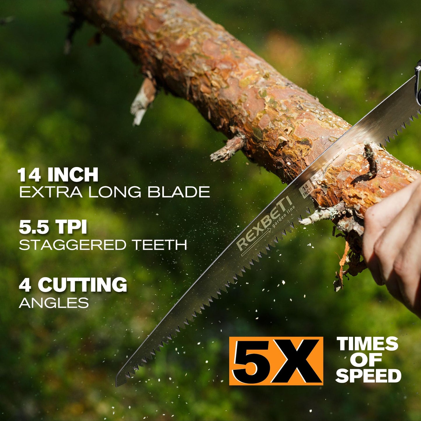 REXBETI Folding Saw - 8 Inch Blade for Wood & Dry Wood Pruning, Compact Design, SK-5 Steel
