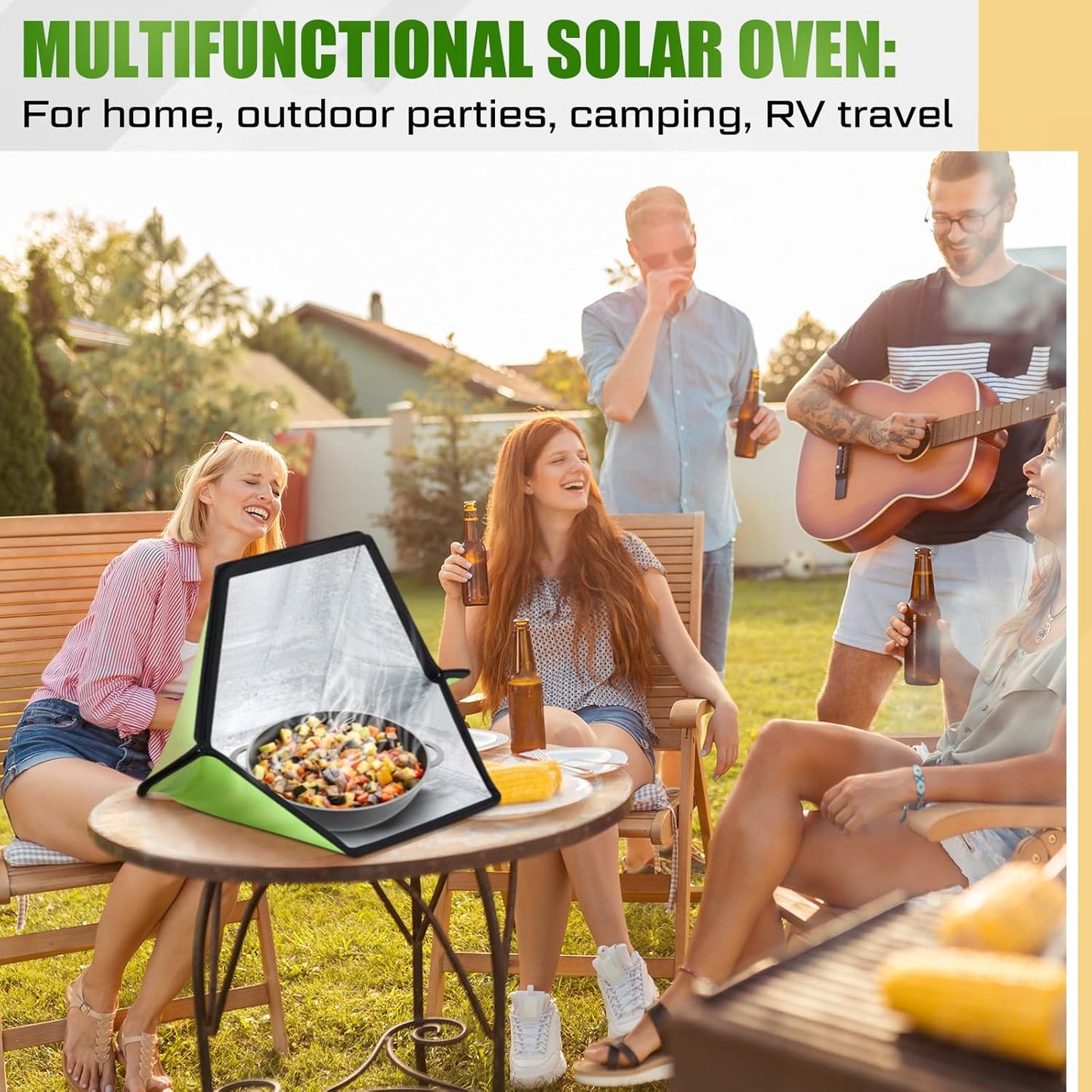 2 Pack Solar Oven Portable Outdoor Solar Cooker Solar Stove for Cooking Mini Camp Oven Foldable Solar Cookware for Outdoor Activities Reheating Cooking Food Speed up Composting