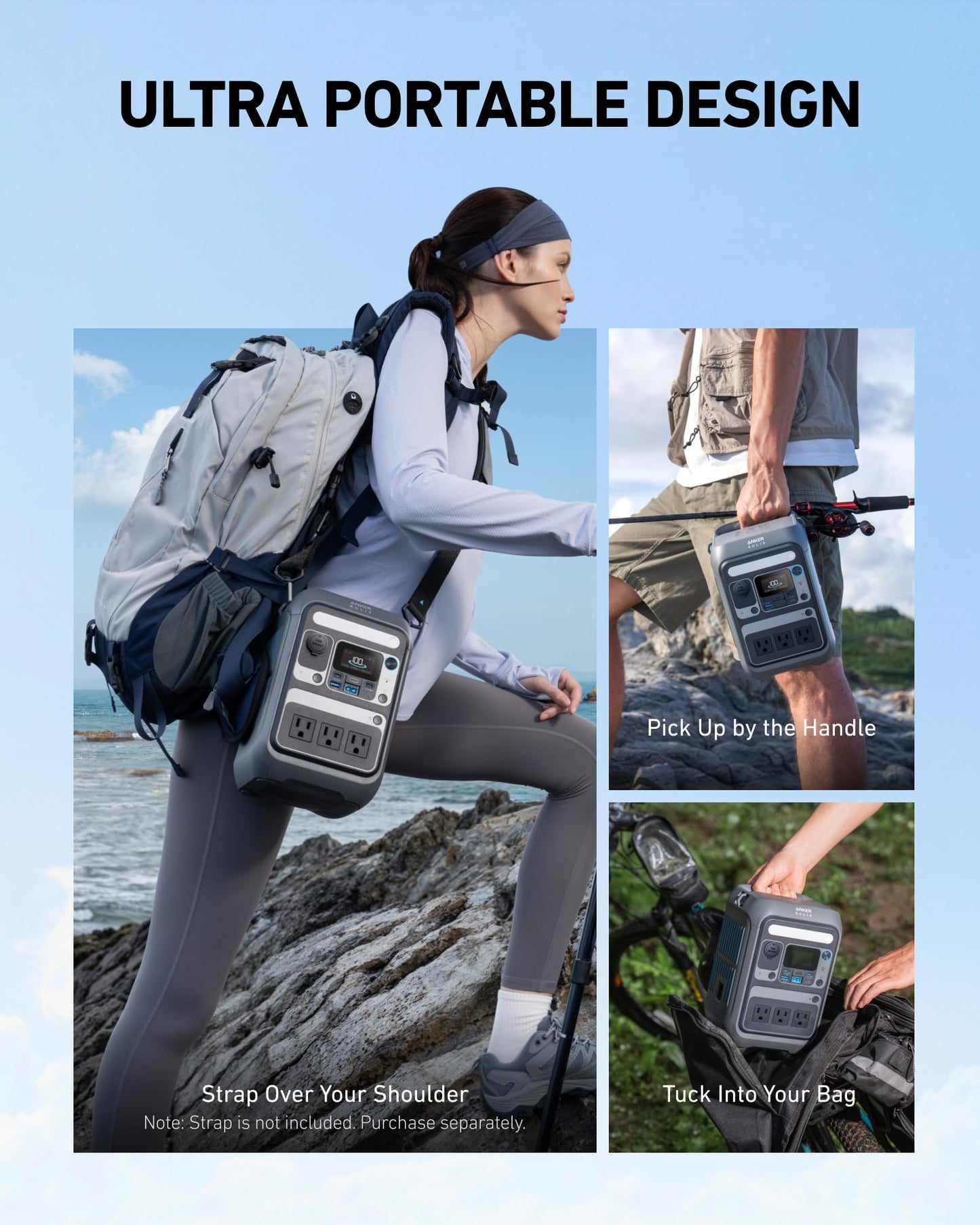 Anker Portable Power Station SOLIX C300, 288Wh LiFePO4 Battery, 300W (600W Surge) Solar Generator, 140W Two-Way Fast Charging, for Outdoor Camping, Traveling, and Emergencies (Solar Panel Optional)