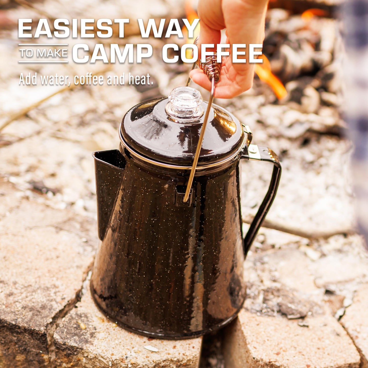 COLETTI Classic Percolator Coffee Pot — Camping Coffee Percolator, Campfire Coffee Pot – Camping Percolator for Groups — Brew for the Whole Campsite (Green, 12 Cup)